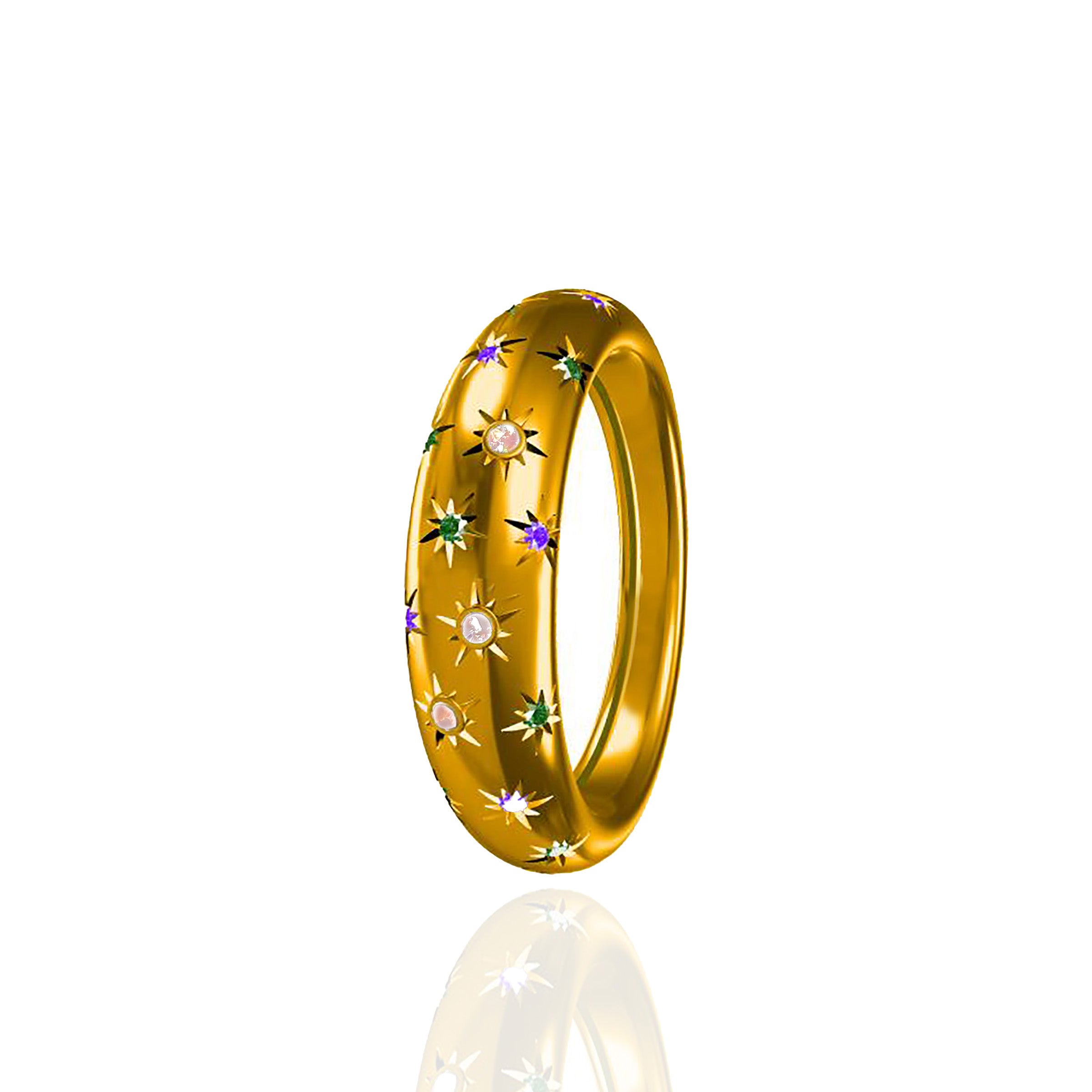 Stellar Bliss: Personalized Birthstone Ashes Ring for Memorial Jewelry - Perfect for Keeping Loved Ones Close in Everyday Life