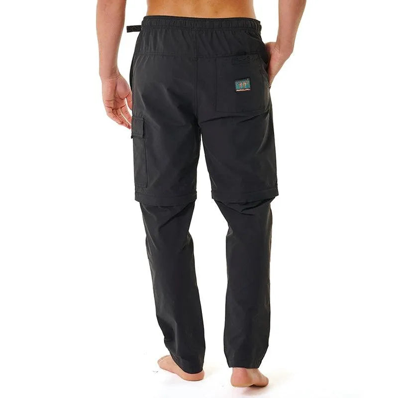 Rip Curl Journeys Cargo Pants for Men - Black Desmo Stretch Fabric, Outdoor Hiking & Casual Wear | Perfect for Travel, Camping & Everyday Use