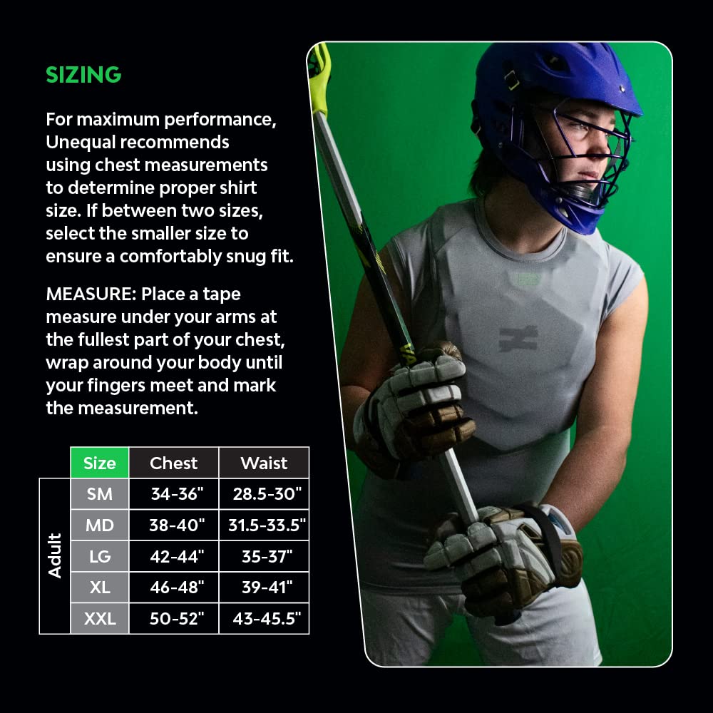 Unequal CC Hart Pulse Shoulder Pad Compression Shirt - Football & Lacrosse Protective Gear for Athletes - Ideal for Training, Games & Contact Sports