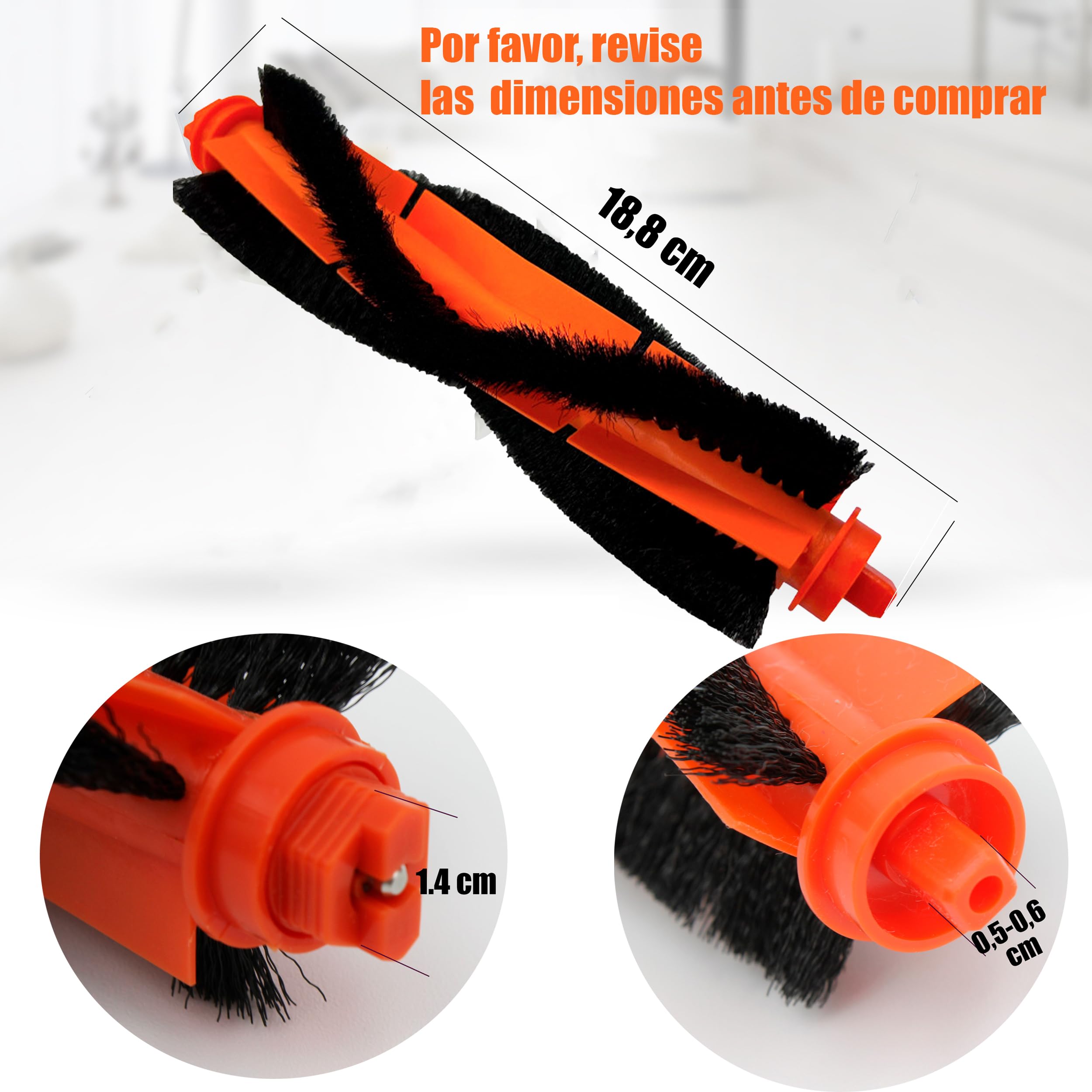 2-Pack Replacement Main Brushes for Xiaomi Mi Robot Vacuum-Mop Series - Compatible with Mop 2S/P/Pro/Vacuum S12/S10EU - Durable Cleaning Accessories for Hard Floors & Carpets - Perfect for Home, Office & Pet Hair Removal