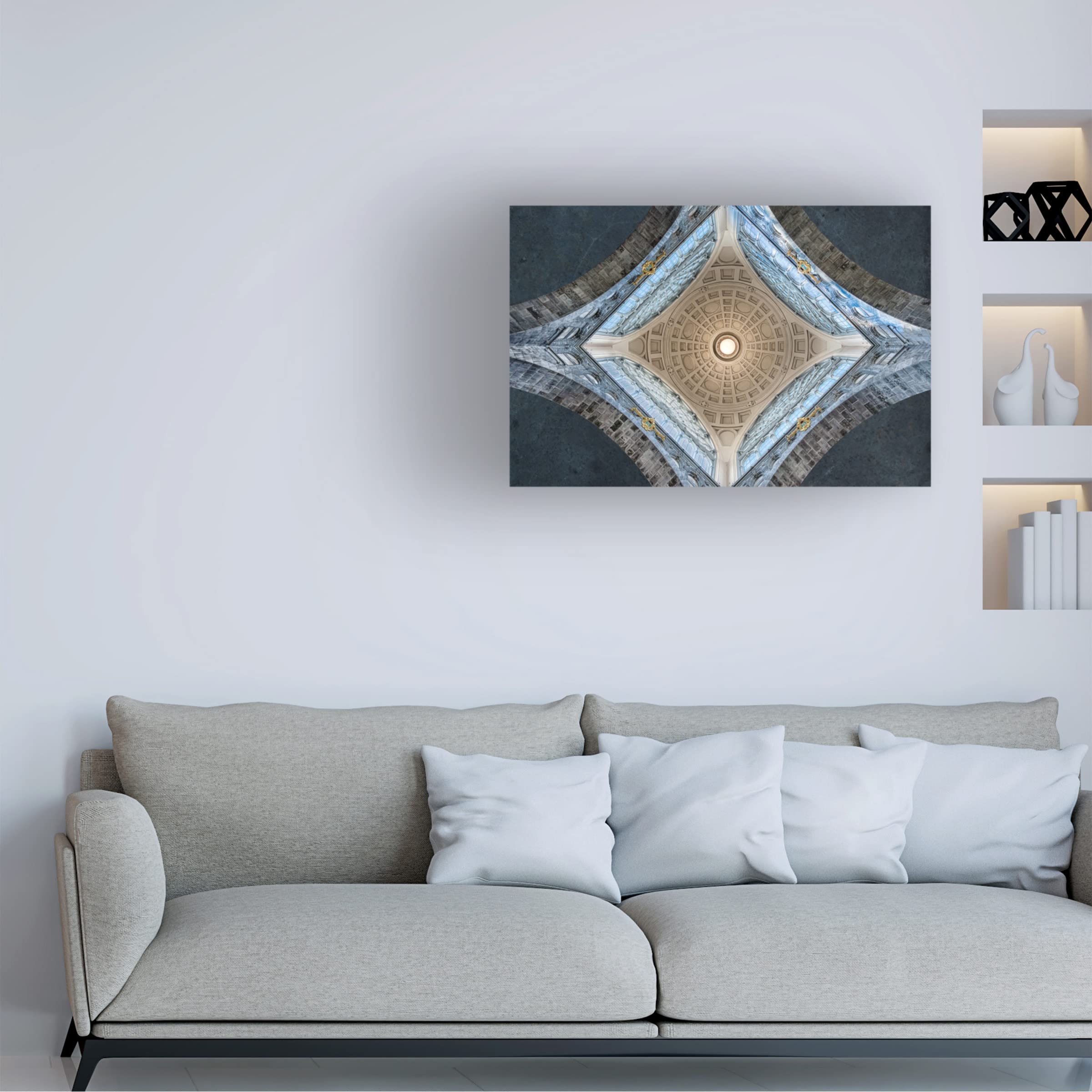 Trademark Fine Art 'Center Point' Canvas Painting by Greetje Van Son - Modern Abstract Wall Art for Living Room, Bedroom & Office Decor