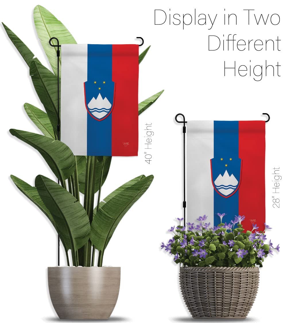 Slovenia Garden Flag Set with Stand - Double-Sided Yard Decor for Home & Gifts
