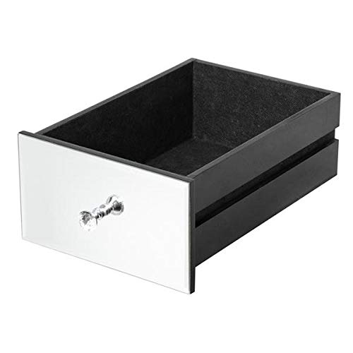 Modern Mirrored End Table with Drawer - Stylish Nightstand for Bedroom & Living Room - Versatile Storage Cabinet with Drawers - Perfect for Small Spaces, Guest Rooms & Apartment Decor