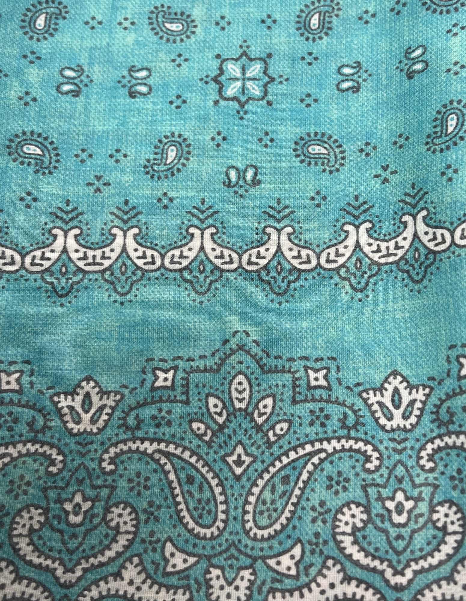 CANTINI Egidio Bandana - Stylish Aqua Blue Bandana for Men & Women | Fashion Accessory for Outdoor, Sports & Casual Wear