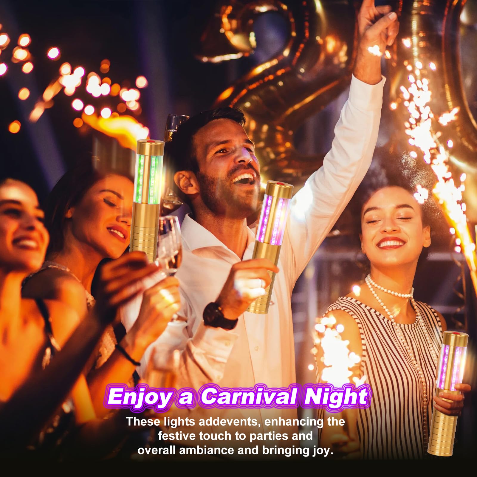 Rechargeable LED Strobe Baton Light - 1PC Gold Bottle Service Light for Nightclubs, Bars, Weddings & Concerts | Party, Event & Outdoor Lighting Accessory