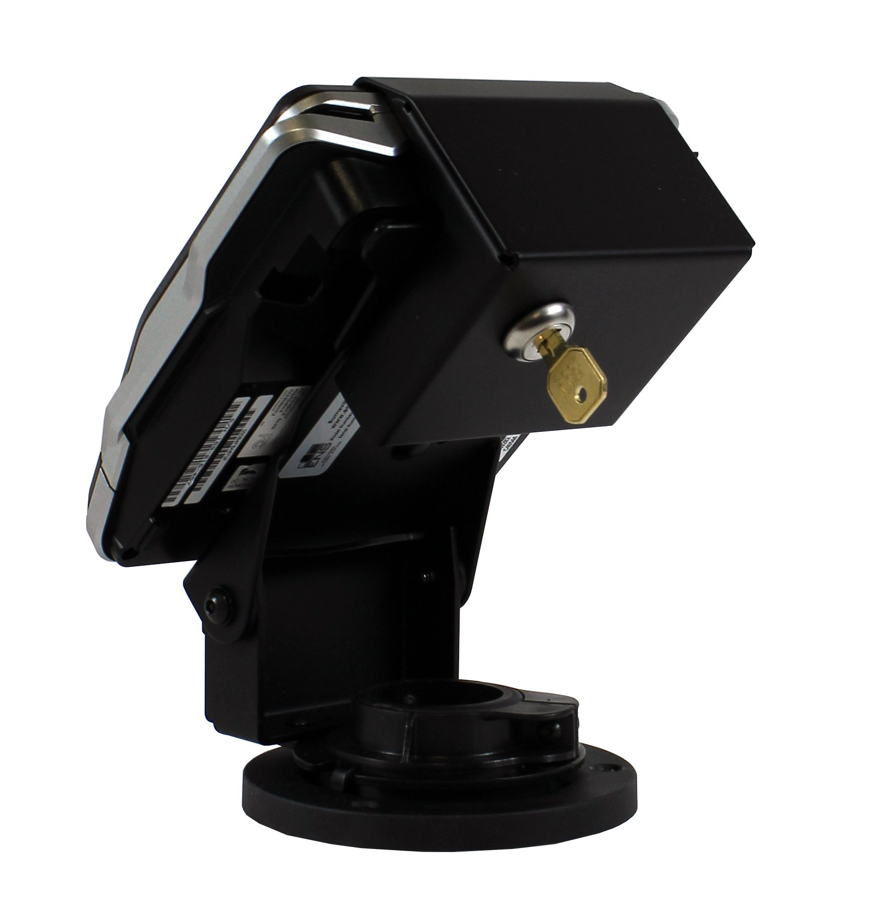 Verifone MX915 Swivel Stand with Key Locking, Port Blocking & Anti-Skimming - 0-180° Swivel & 8-90° Tilt - Secure Payment Terminal Mount for Retail & Restaurant POS Systems