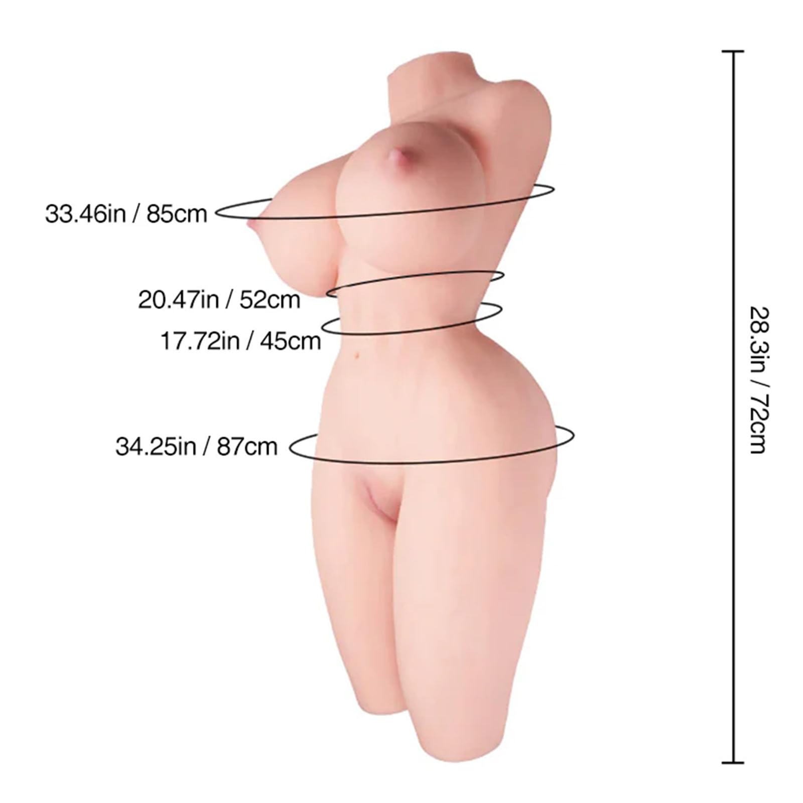 TANTALY 40.3 LB Realistic Sex Doll for Men - Lifelike Monica 2.0 with 3D 3-in-1 Tight Vaginal, Anal & Breast - Big Boobs & Butt Adult Toy for Male Masturbation | Perfect for Discreet Solo Play & Enhanced Intimate Experience