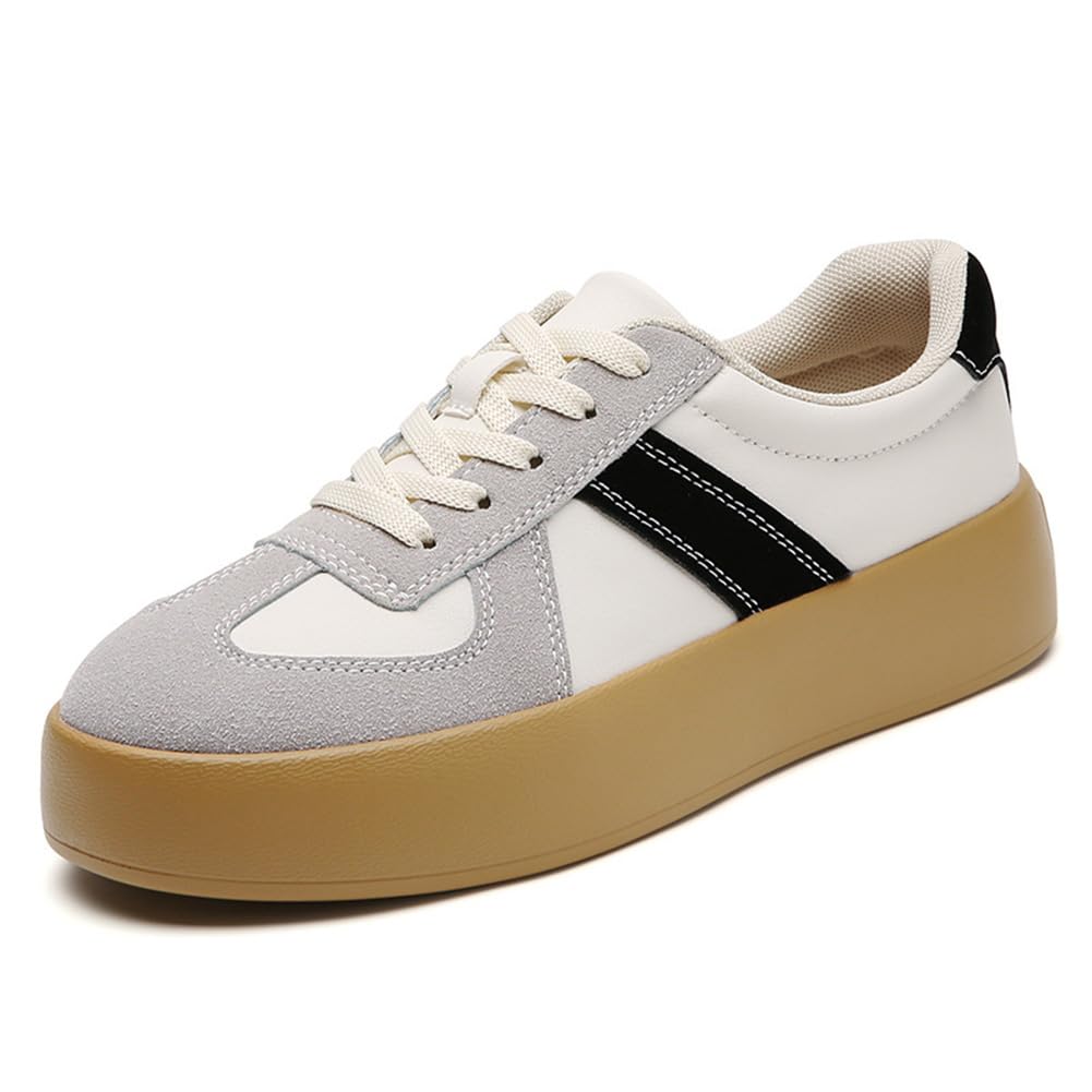 Women's Fashion Sneakers - Comfortable Retro Lace-Up Walking Shoes for Gym, Tennis & Skating | Non-Slip Casual Footwear for Everyday Wear, Sports & Outdoor Activities