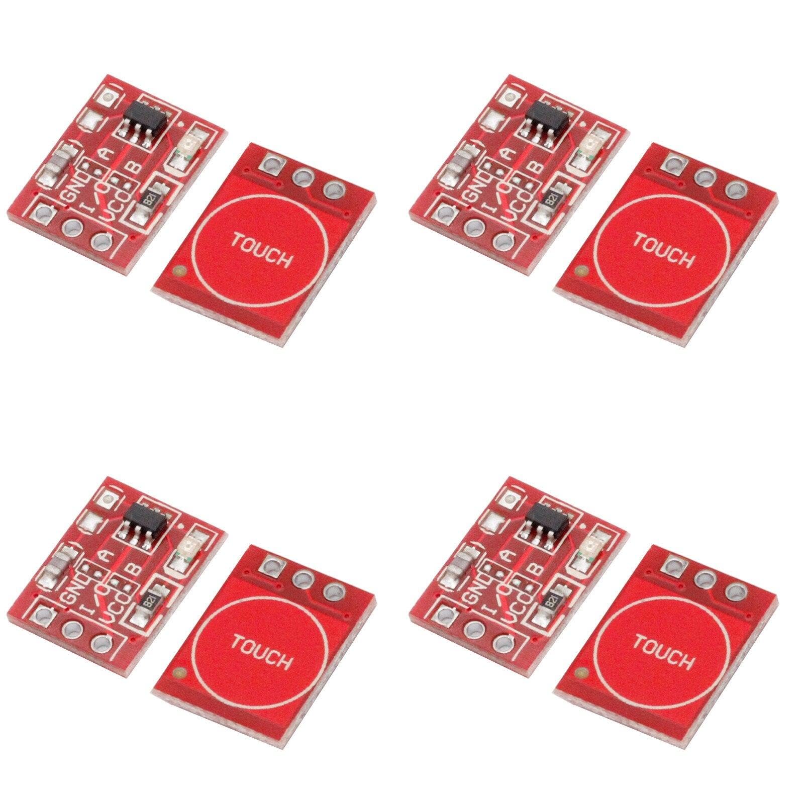 4-Piece Pro3D TTP223 Touch Key Capacitive Switch Module Kit - DIY Electronics, Smart Home Control, Arduino Projects