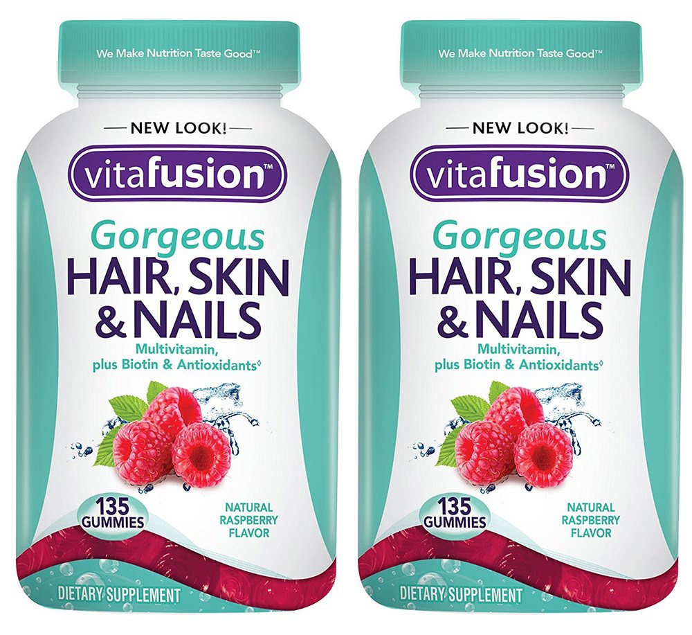 Premium Hair, Skin & Nails Vitamins - 135 Count (2 Bottles) for Stronger Hair, Glowing Skin & Healthy Nails | Daily Beauty Supplement for Women & Men