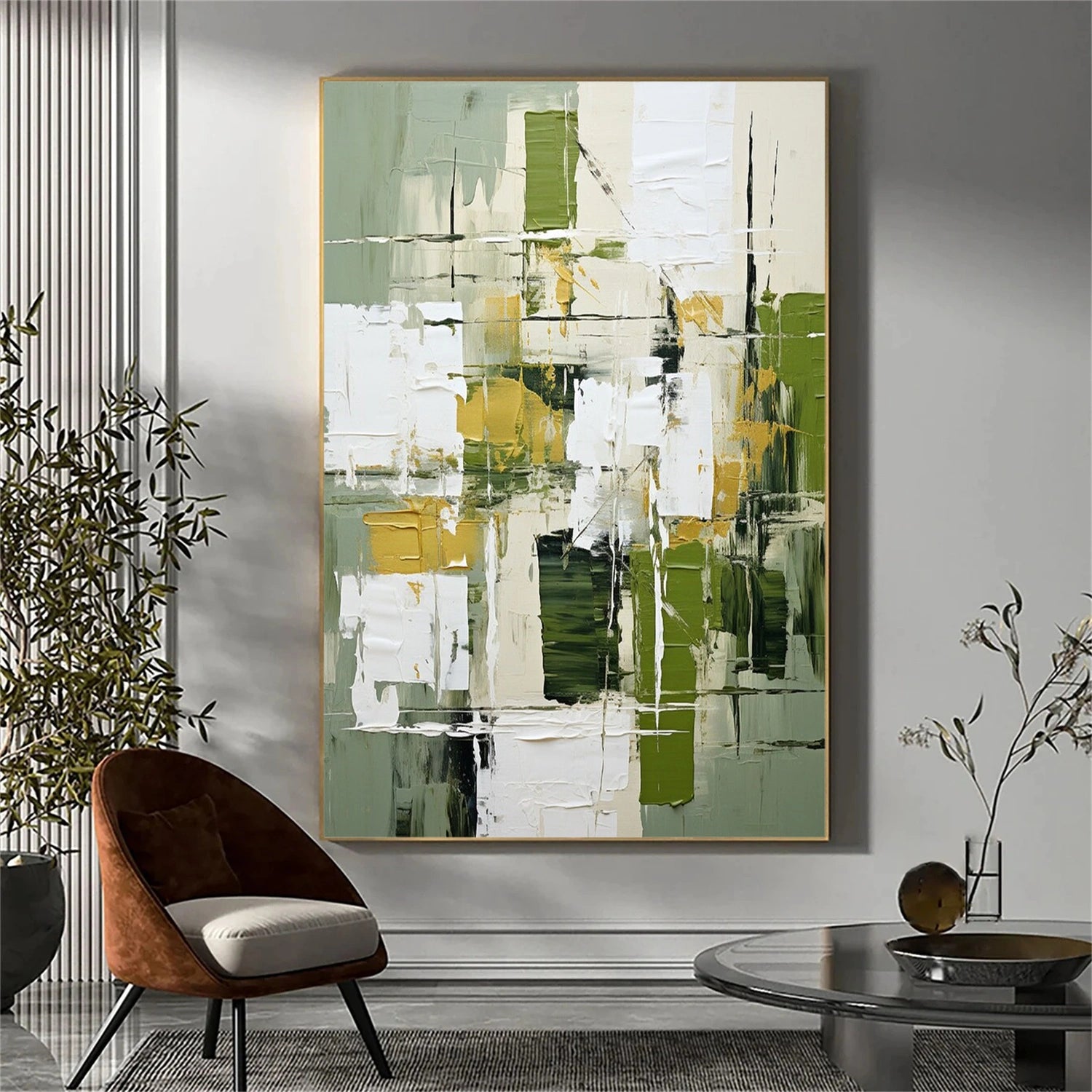 Blue & Green Abstract Wall Art Canvas Print #BG104 - Modern Home Decor for Living Room, Bedroom & Office
