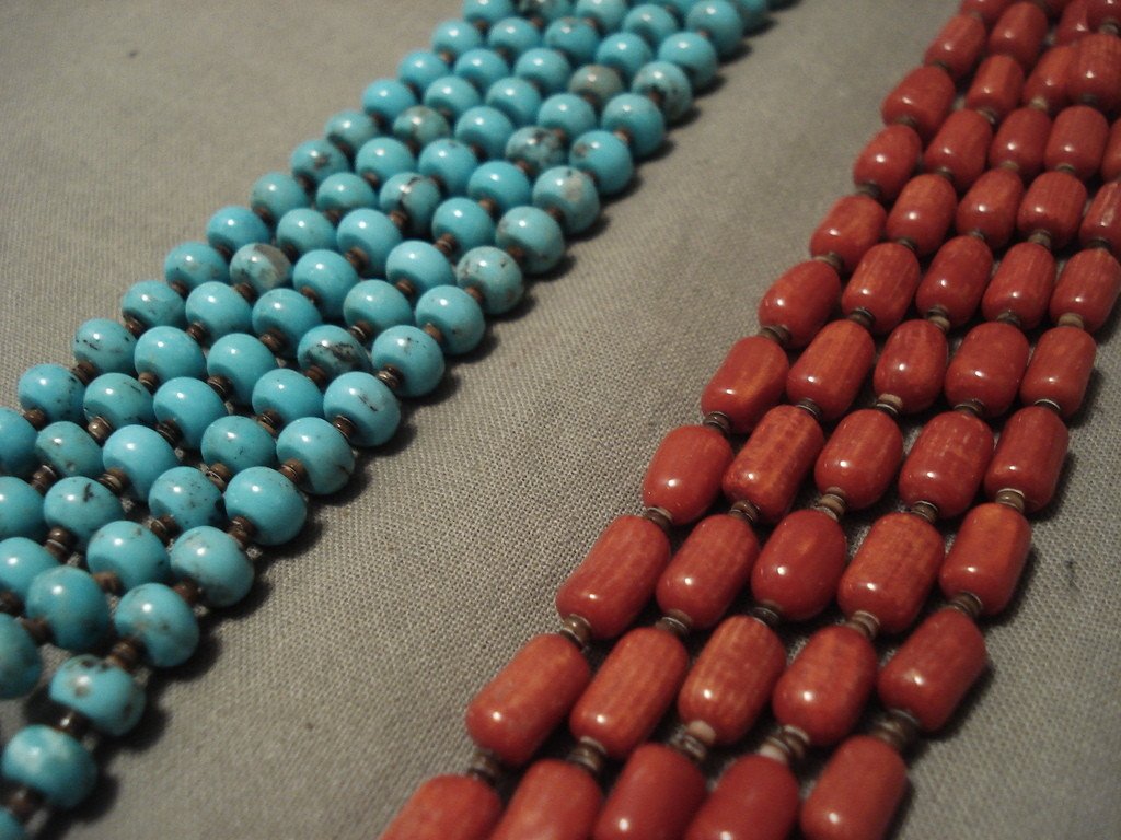Exquisite Modern Turquoise & Coral Sterling Silver Native American Necklace - Handcrafted Jewelry for Women, Boho Chic Style, Perfect for Casual Wear & Special Occasions