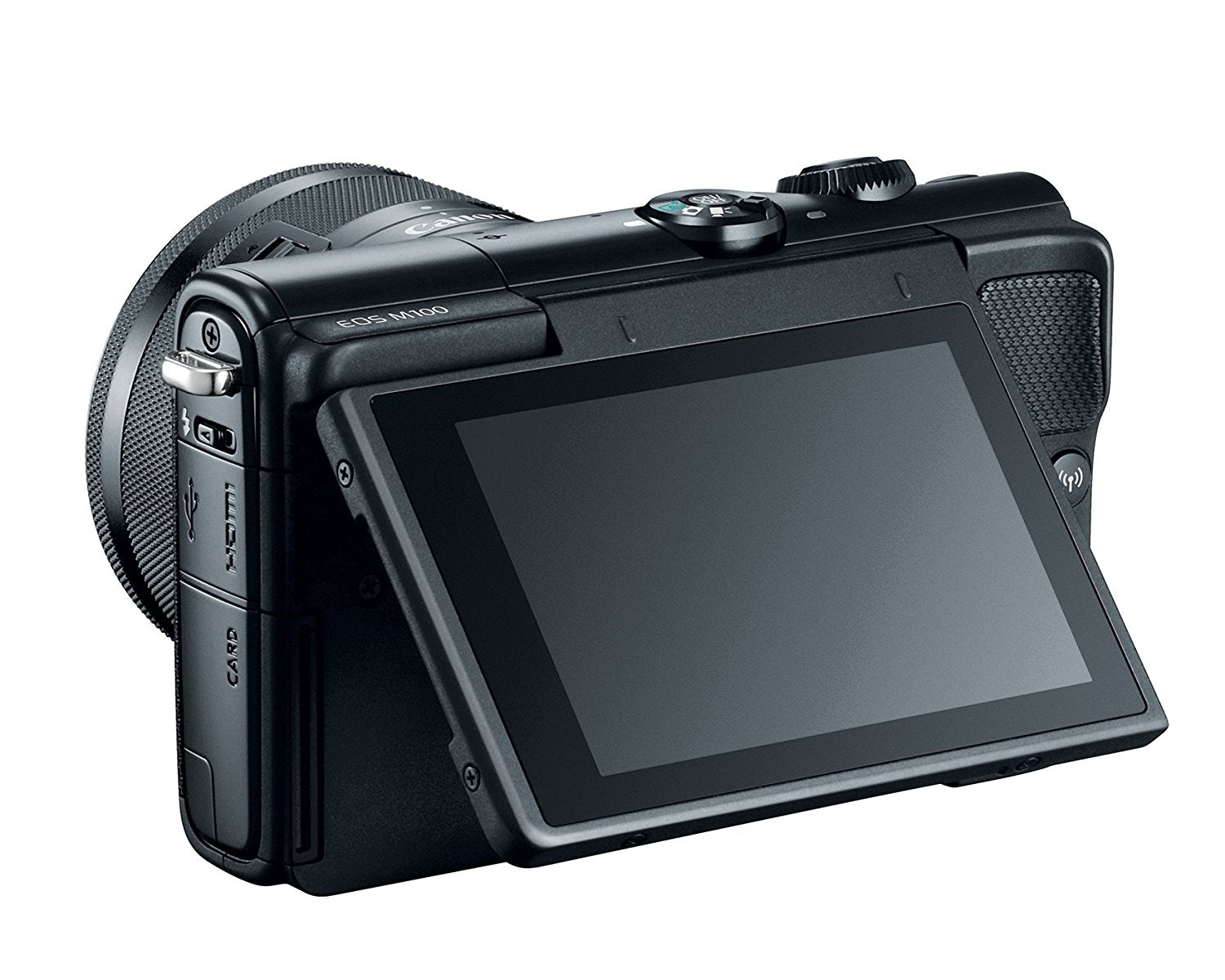 Canon EOS M100 Mirrorless Digital Camera Kit with 15-45mm Lens (Black) - Includes Flexible Tripod, UV Filter, Professional Case & Card Reader - Perfect for Travel Photography, Vlogging & Everyday Shooting