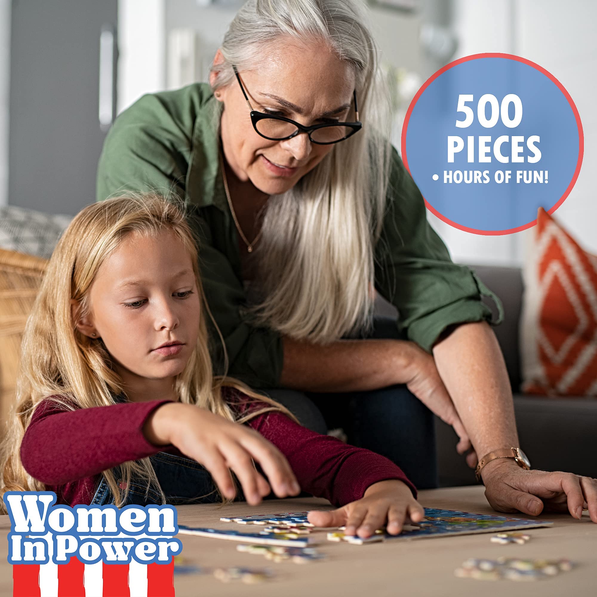 500 Piece Jigsaw Puzzle - Women in Power Collection Featuring Vice President Kamala Harris - 18x24 Inch Educational Puzzle for Kids & Adults - Perfect for Family Game Night, Classroom Activities & Feminist Empowerment Gifts
