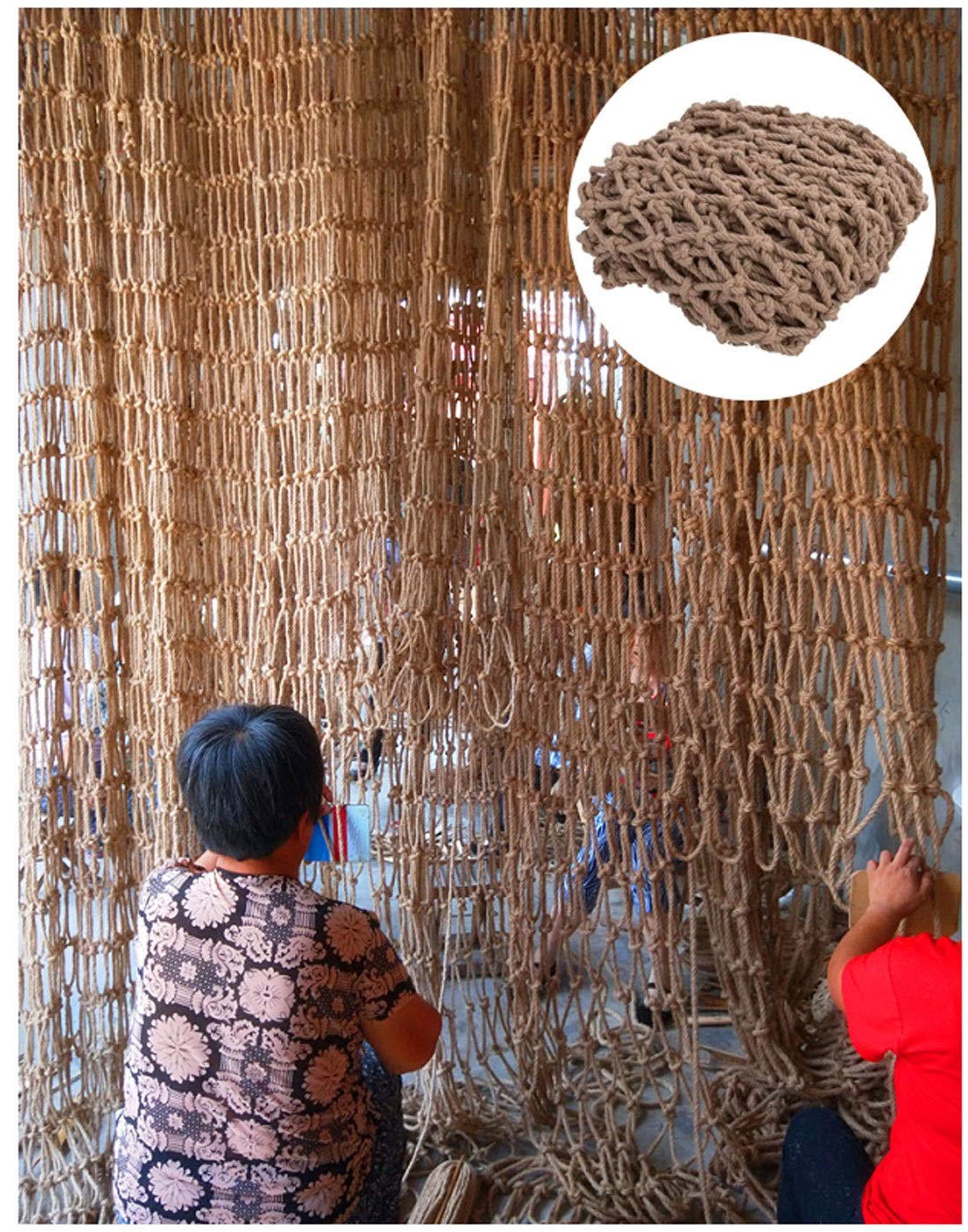 Outdoor Safety Rope Net - Durable Manila Jute Mesh for Balcony Railing Protection, Child Safety Fence, Garden Plant Support & Climbing Decor | Perfect for Home, Playground & Backyard Safety
