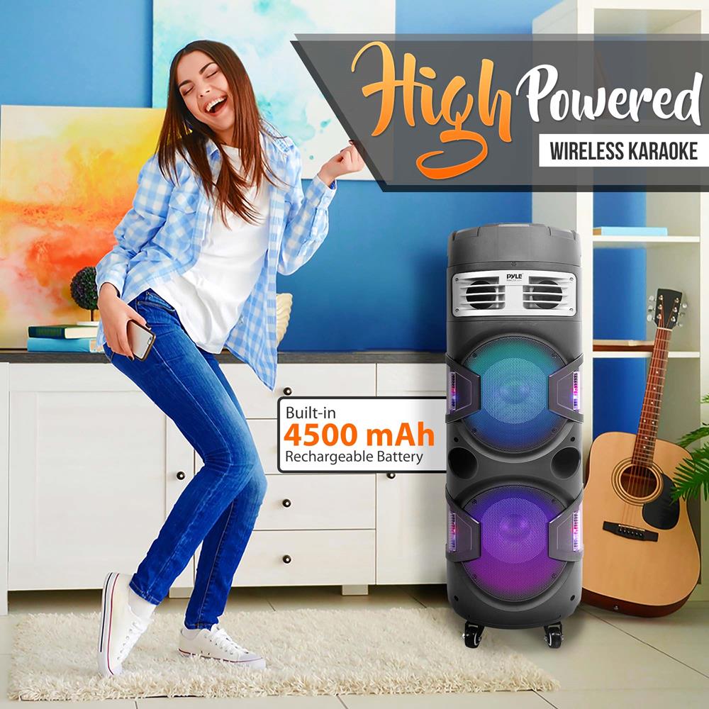 Portable Bluetooth PA Speaker System with Wireless Microphone - Ideal for Outdoor Events, Parties, and Public Speaking