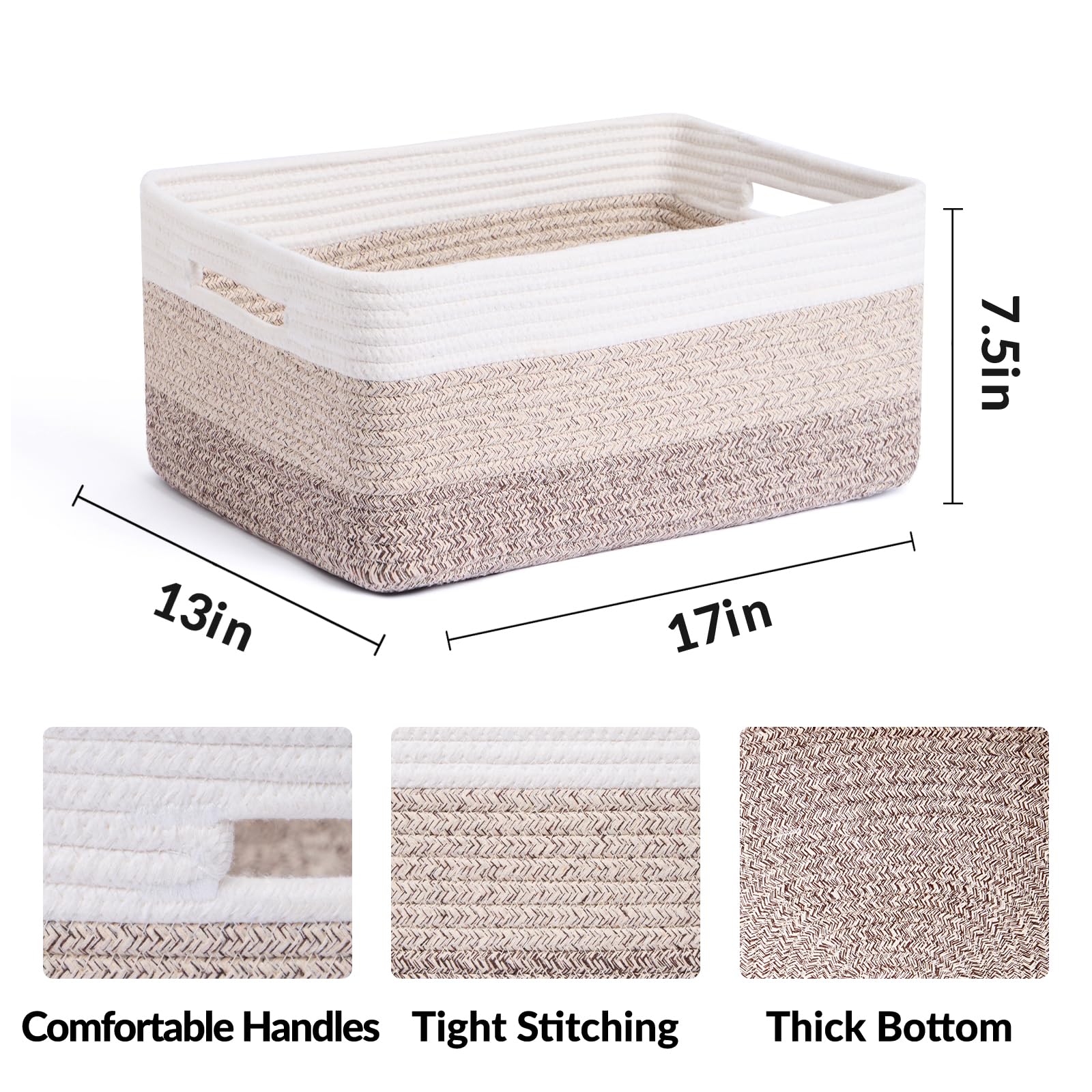Large Woven Storage Baskets for Shelves & Closets - 17