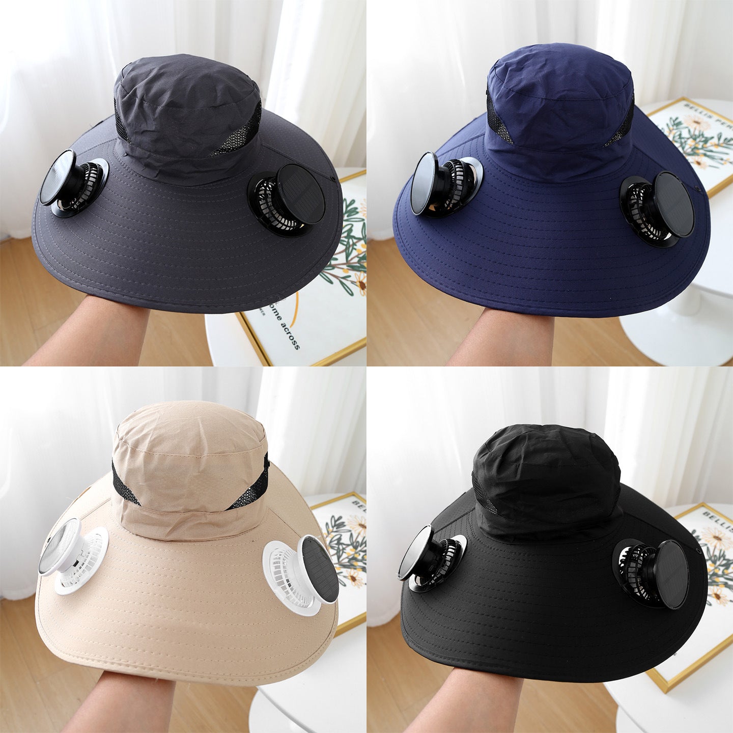 Electric Sun Hat with Large Brim & Built-in Fan - UV Protection Summer Fisherman Hat for Outdoor, Beach, Gardening & Travel
