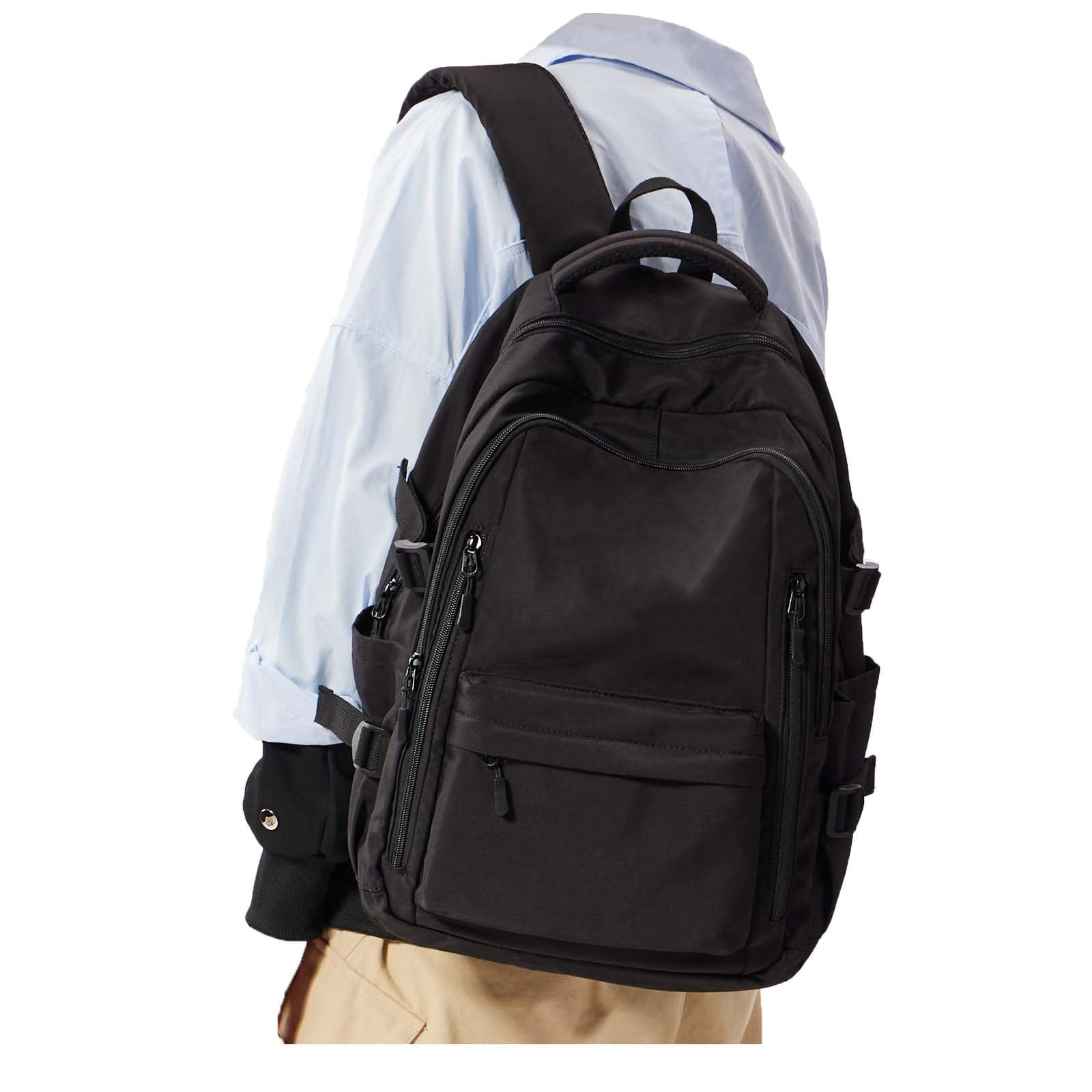 Lightweight School Backpack for Women & Men - Durable College Bookbag for High School Teens, Girls & Boys - Large Laptop Backpack for Travel & Work - Black - Perfect for Daily Commute, Campus Life & Business Trips