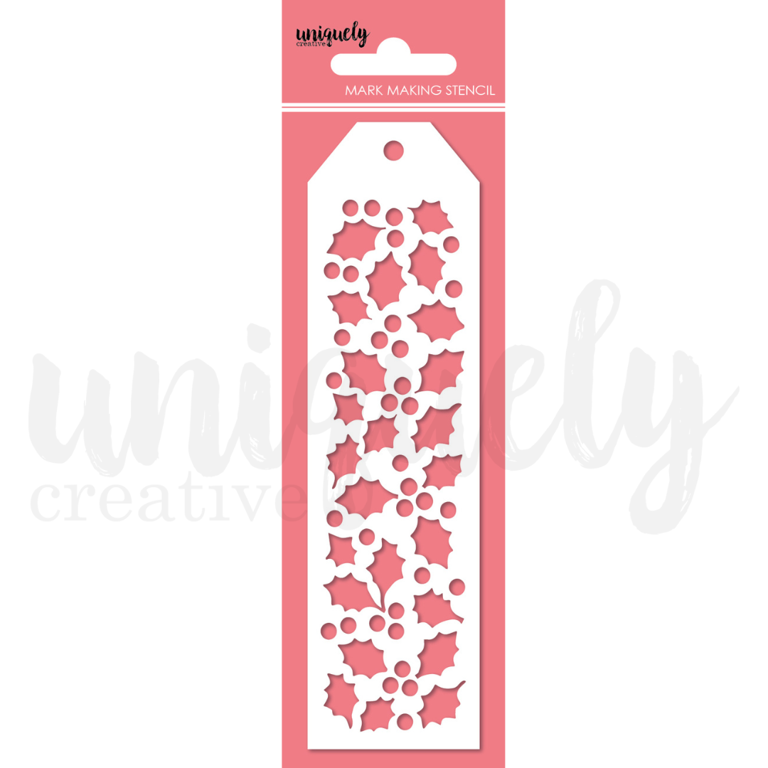 Holly Berry Mark Making Stencil - Christmas DIY Craft Stencils for Holiday Decorations, Gift Wrapping, and Scrapbooking Projects