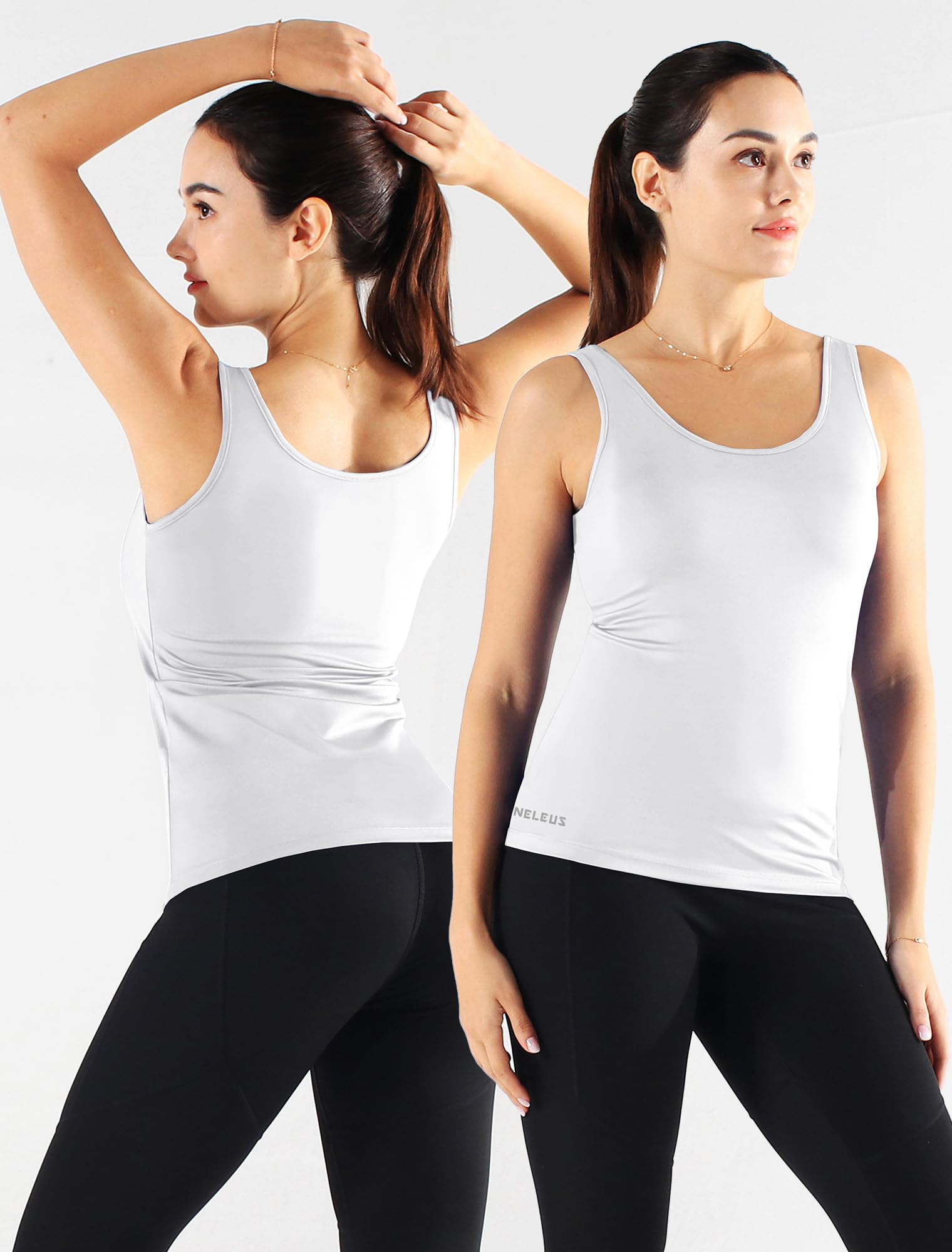 NELEUS Women's 3 Pack Seamless Yoga Bras - High Support Compression Tank Tops with Removable Cups for Running, Workout & Gym - Moisture Wicking Athletic Shirts for Yoga, Pilates & Fitness Training