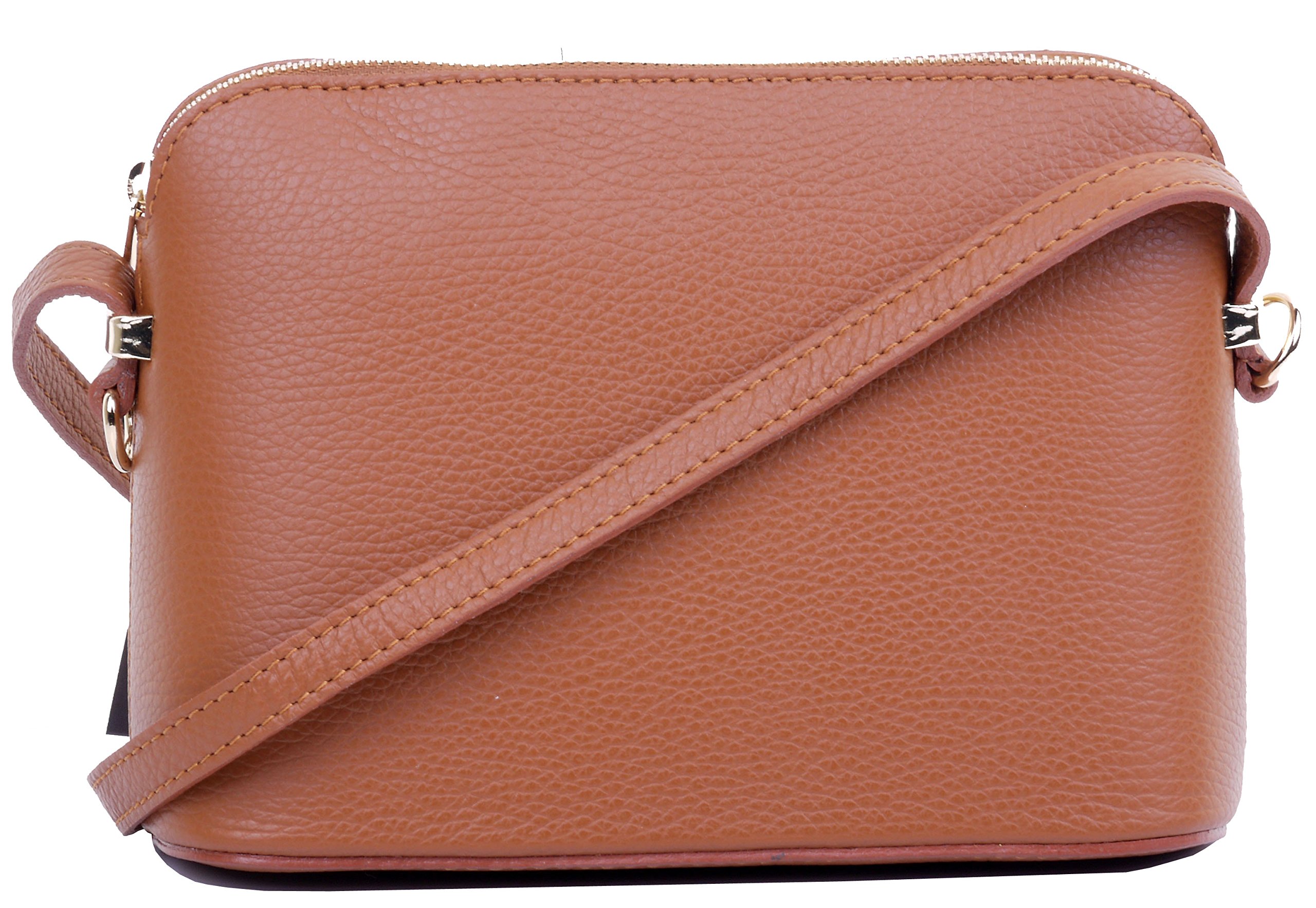 PRIMO SACCHI Women's Italian Genuine Leather Small Triangle Shoulder Bag Crossbody Purse for Work, Travel & Everyday Use
