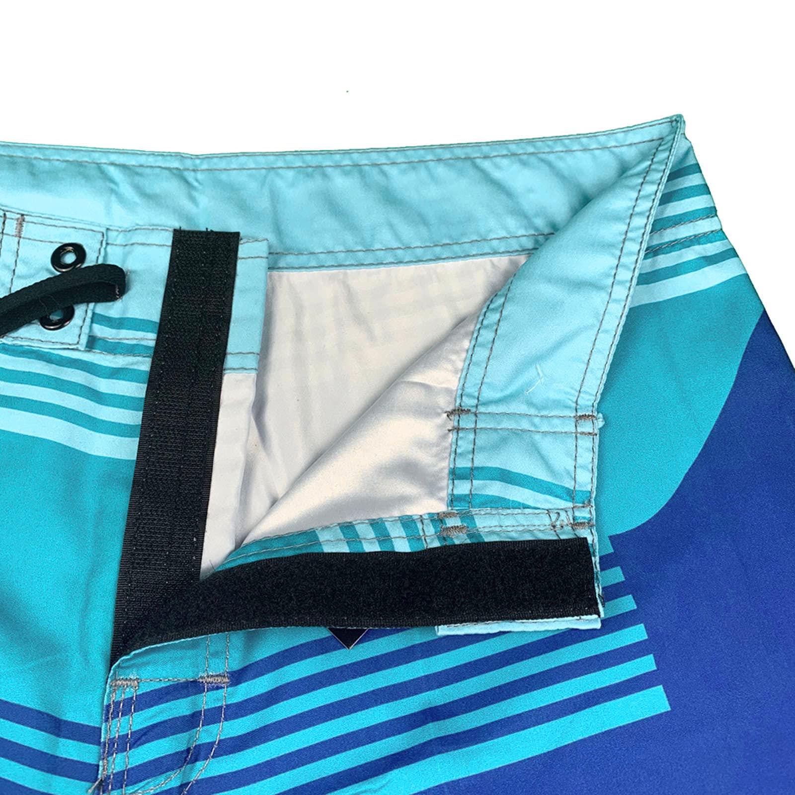 **Men's Quick-Dry Beach Shorts - Geometric Striped Patchwork Swim Trunks for Swimming, Fitness & Summer Leisure | Breathable, Loose Fit Training Shorts | Perfect for Pool, Gym & Outdoor Activities (Blue, Size S)**