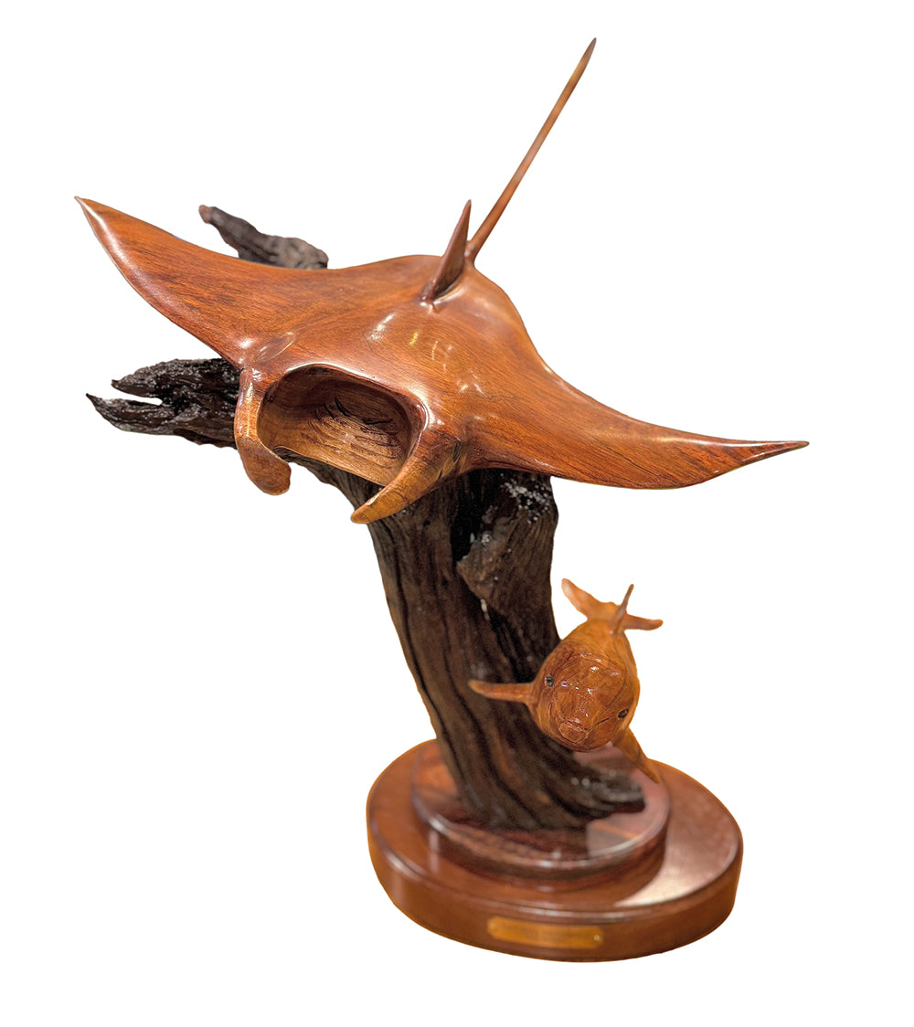Handcrafted Koa Wood Sculpture - Natural Neighbors by Craig Nichols | Hawaiian Artisan Home Decor for Living Room & Office