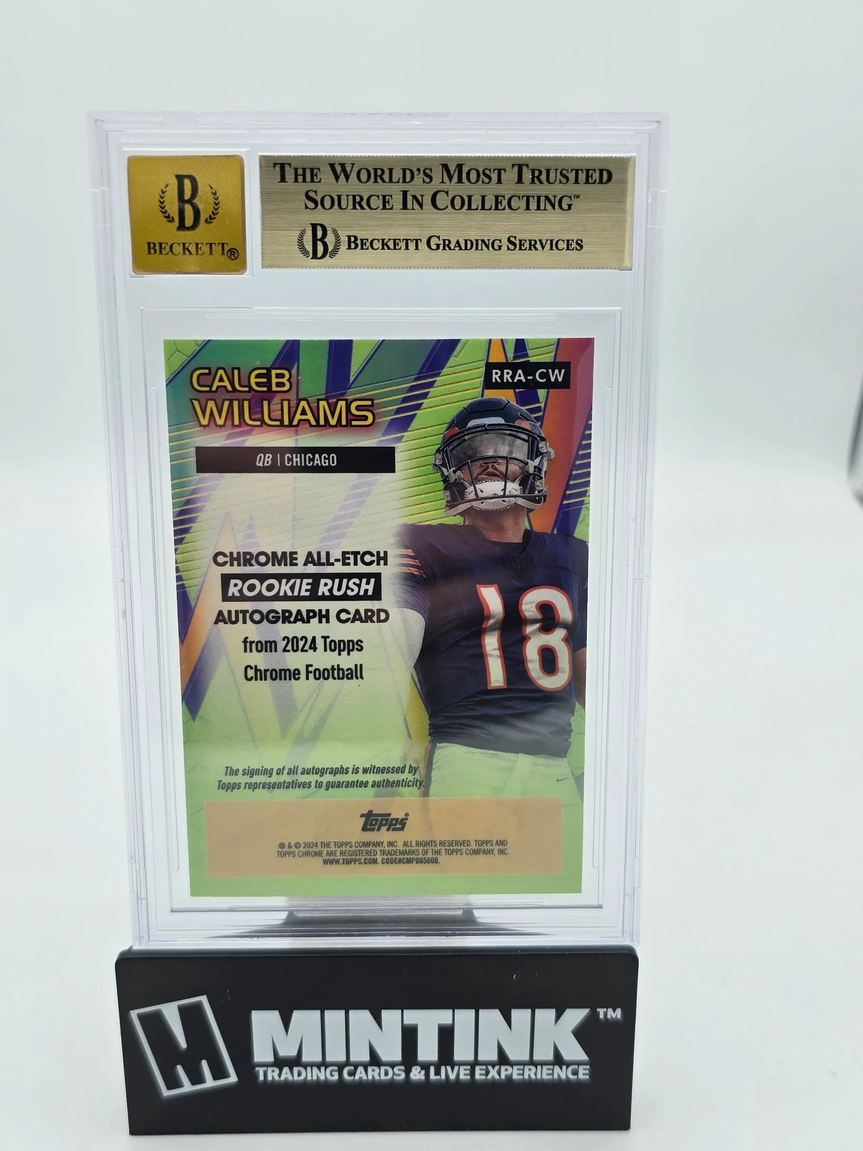 2024 Topps Chrome All Etch Rookie Card Rush Gold Refractor Autograph Caleb Williams BGS 9.5 /50 - Perfect for Sports Collectors, Investment & Display