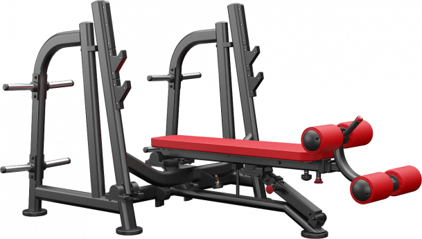 ATLANTIS Olympic Flat & Decline Bench Press with Pivot - Adjustable Weight Bench for Home Gym & Strength Training