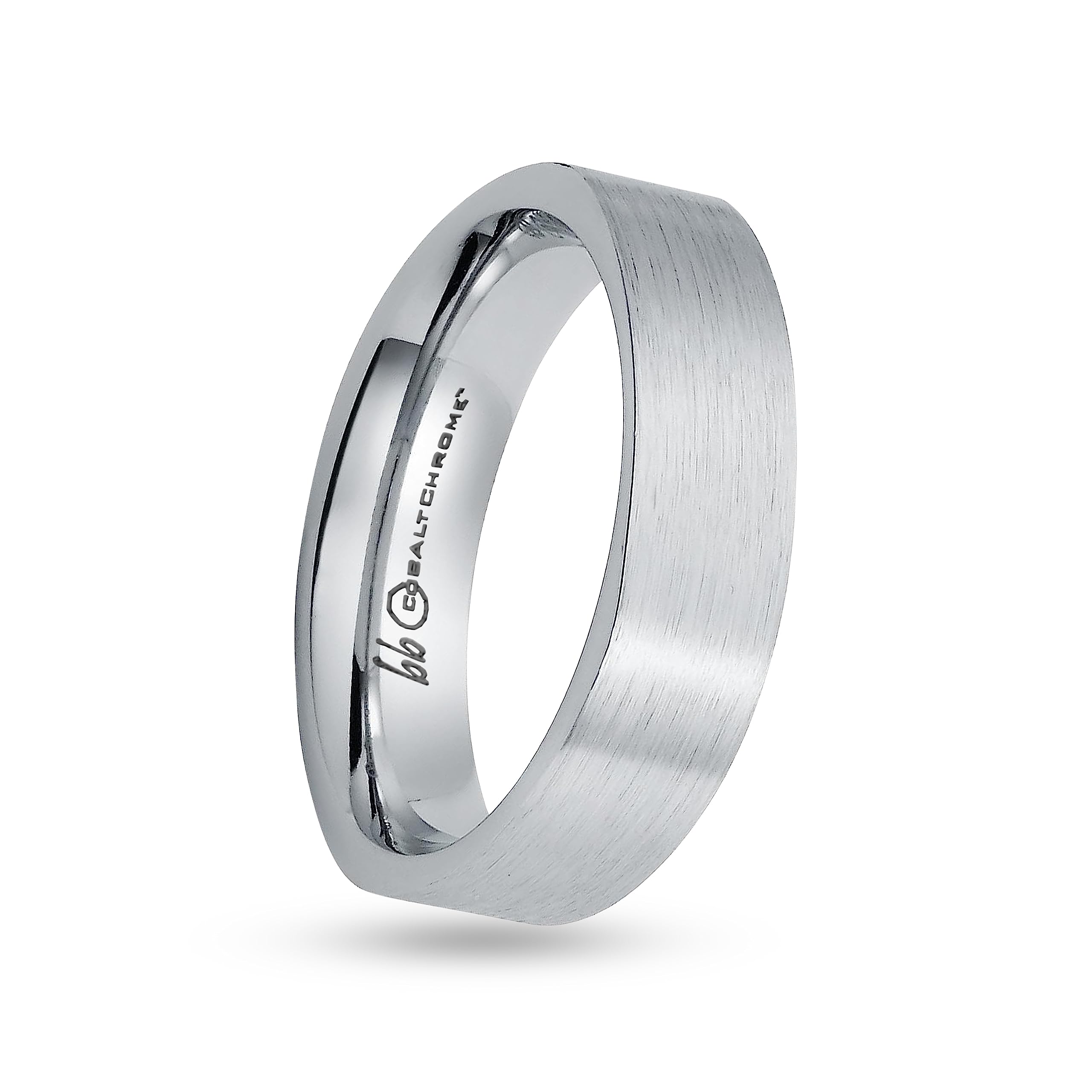 Boston Bay Diamonds Sterling Silver Cobalt Chrome Unisex Comfort Fit Wedding Band & Fashion Ring for Men & Women - 6mm & 7mm Width Options - Perfect for Anniversaries, Engagements & Everyday Wear