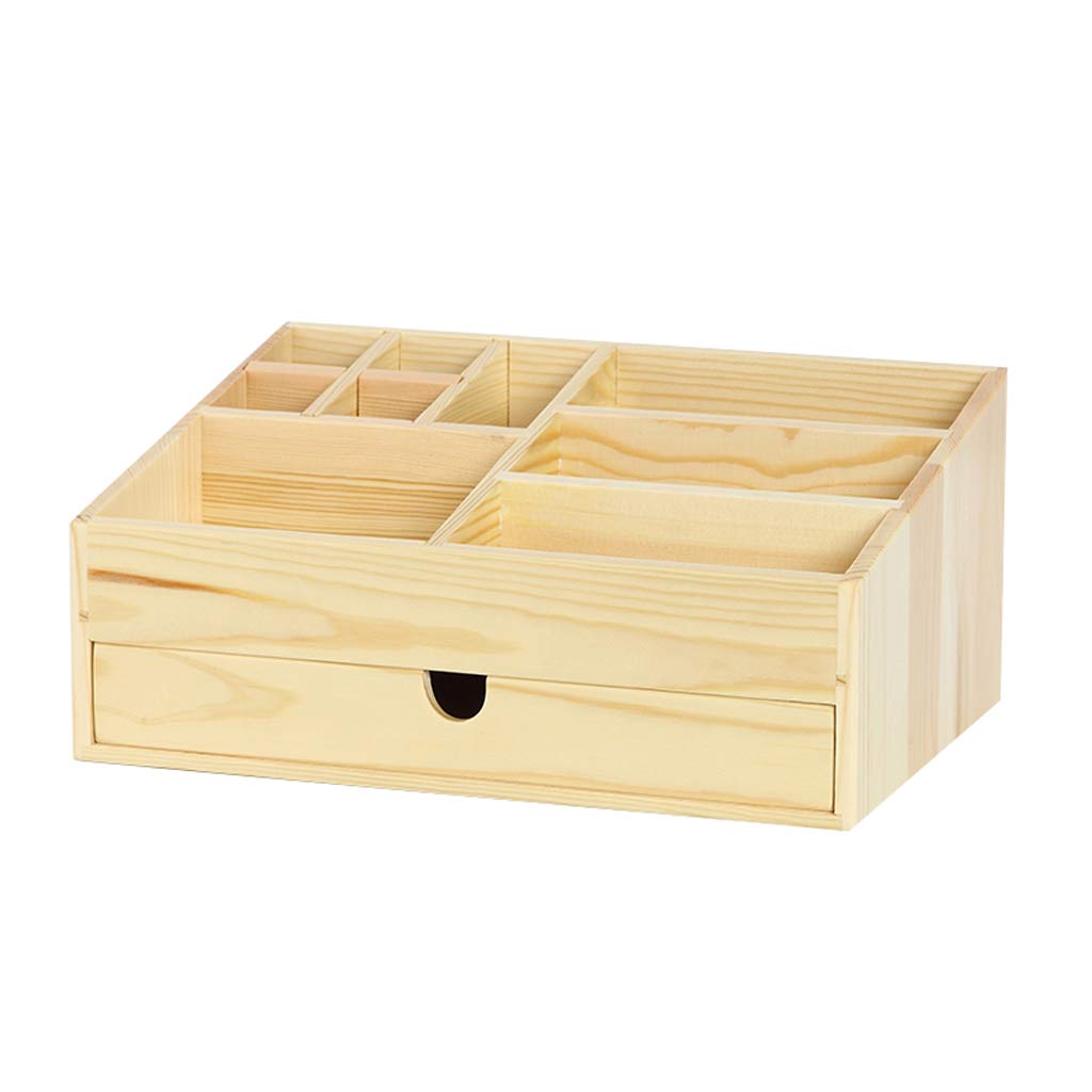 Wooden File Cabinet Storage Box - Multi-Function Desktop Organizer for Cosmetics, Skin Care Products & Office Supplies (Single Drawer) | Perfect for Bedroom, Bathroom & Office Organization