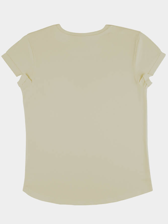 Organic Cotton Rolled Sleeve T-Shirt for Women - Comfortable Yoga Studio Top | Perfect for Yoga, Pilates & Casual Wear