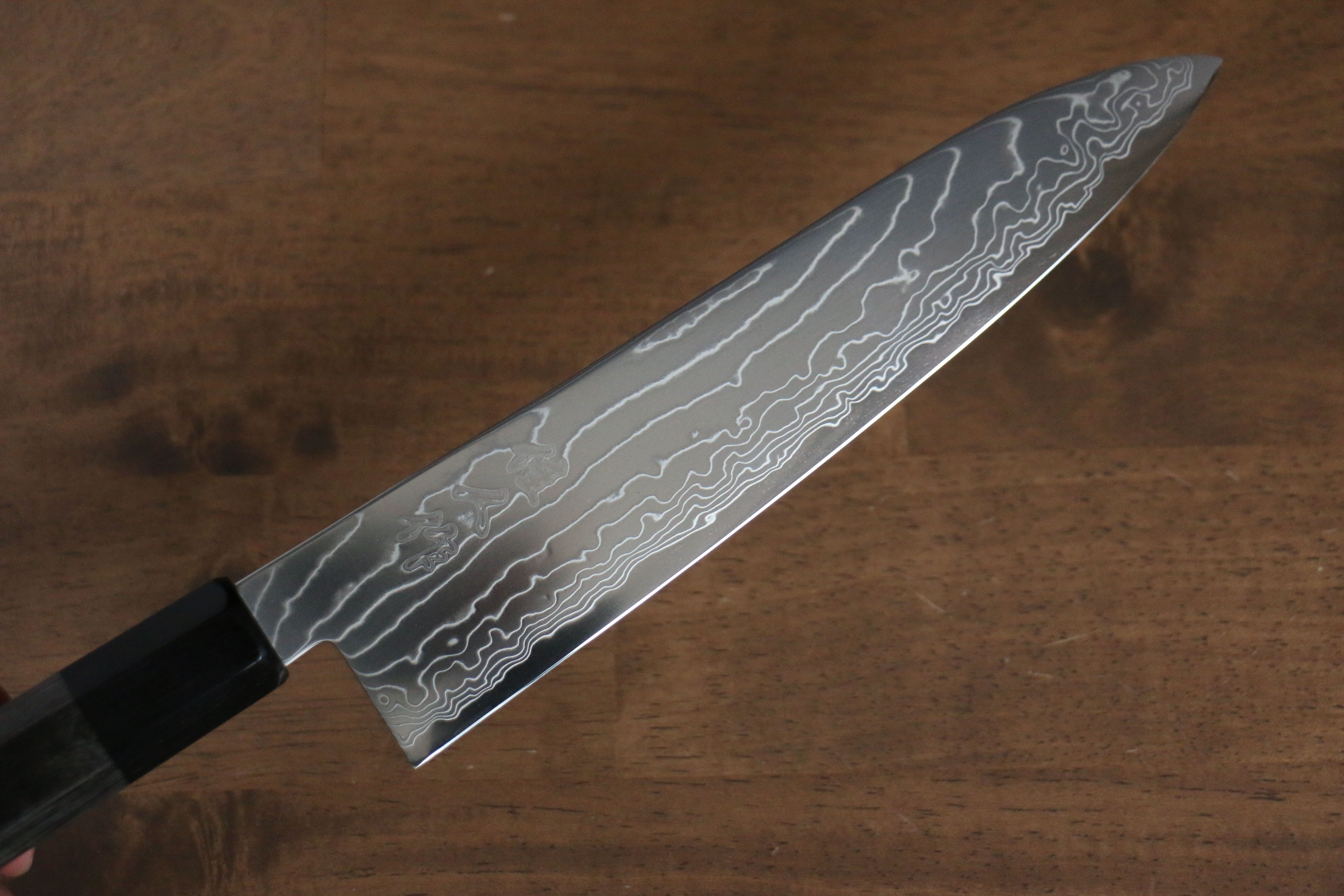 Premium Kajin Cobalt Special Steel Damascus Gyuto Chef Knife 210mm - Gray Pakka Wood Handle - Japanese Kitchen Knife for Professional Chefs & Home Cooking - Perfect for Slicing, Dicing & Meat Cutting
