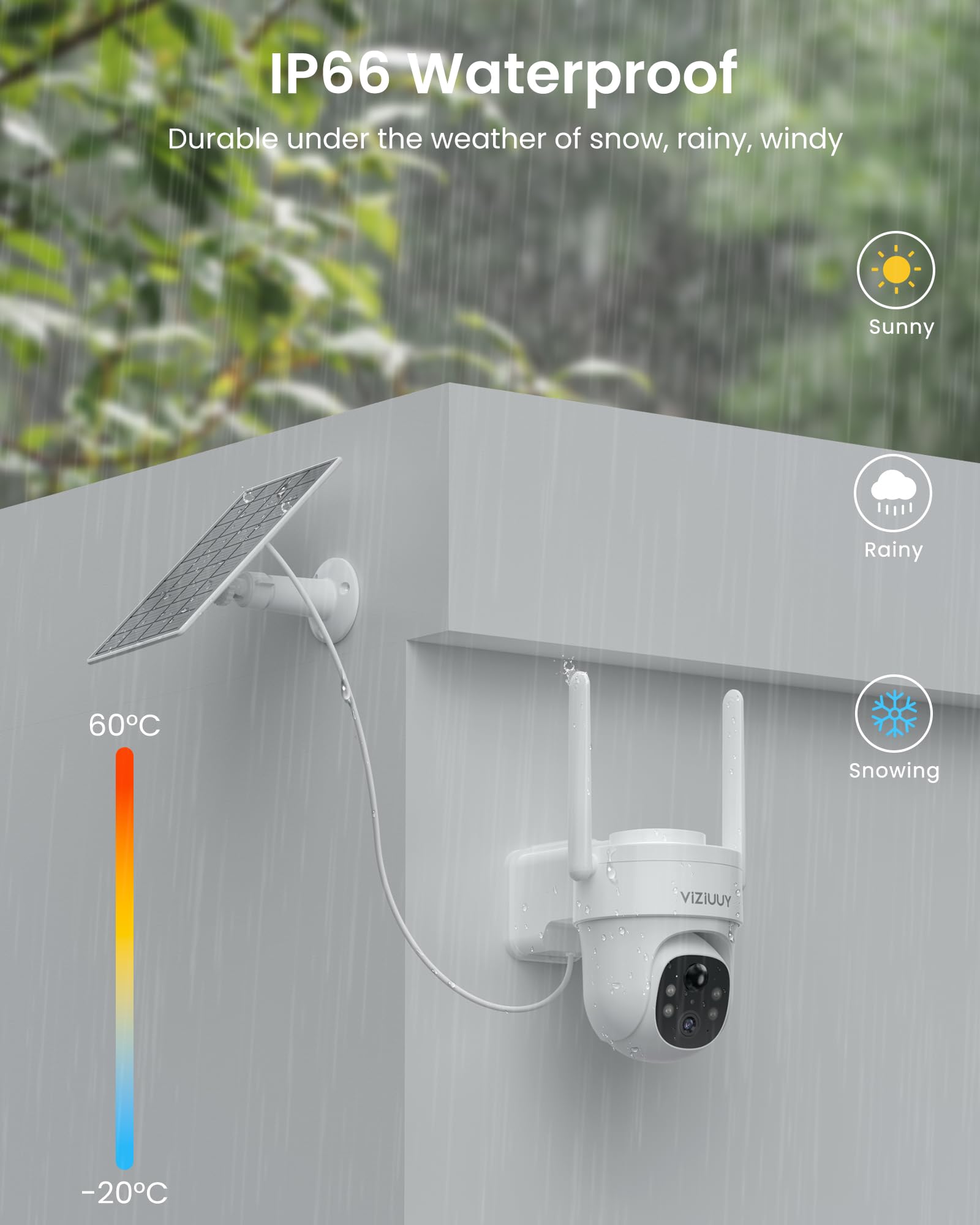 Wireless Solar Security Camera Outdoor - 3MP 360° Pan Tilt WiFi Camera with Color Night Vision, PIR Motion Sensor, 2-Way Audio, Alexa & Google Assistant Compatible - Ideal for Home, Garage, and Backyard Surveillance