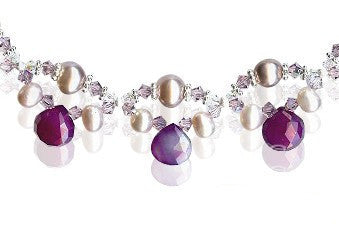 Elegant Mauve Amethyst Chalcedony Necklace for Women | Healing Crystal Jewelry Gift | Perfect for Meditation, Yoga & Spiritual Healing