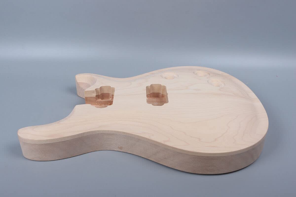 Maple Mahogany Solid Wood Electric Guitar Body Blank - Unfinished Replacement Part for DIY Guitar Building & Repair | Perfect for Custom Guitar Projects, Luthier Work & Instrument Upgrades