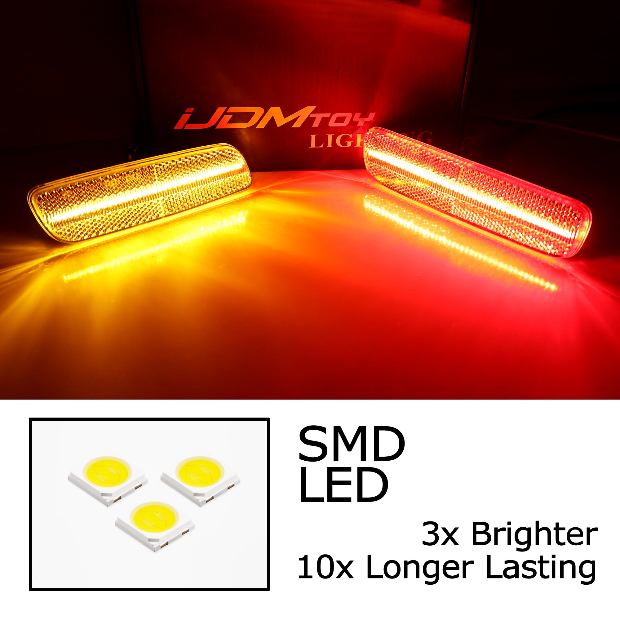 4-Piece Clear Lens Amber/Red LED Side Markers for 2001-2005 Lexus IS300 - Front & Rear Replacement Lights for Enhanced Visibility & Style