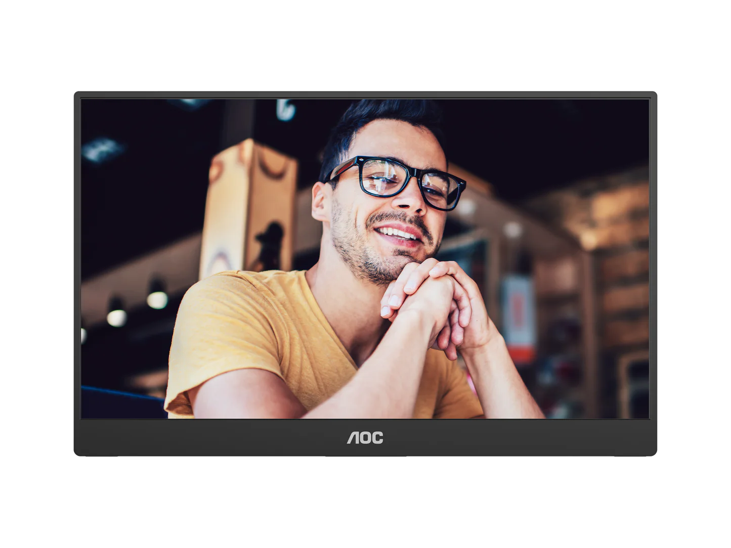 AOC 16T10 15.6 Inch FHD IPS USB-C Portable Monitor - Slim Design for Laptop, Gaming & Office Work | Ideal for Travel, Business Presentations & Multi-Screen Setup