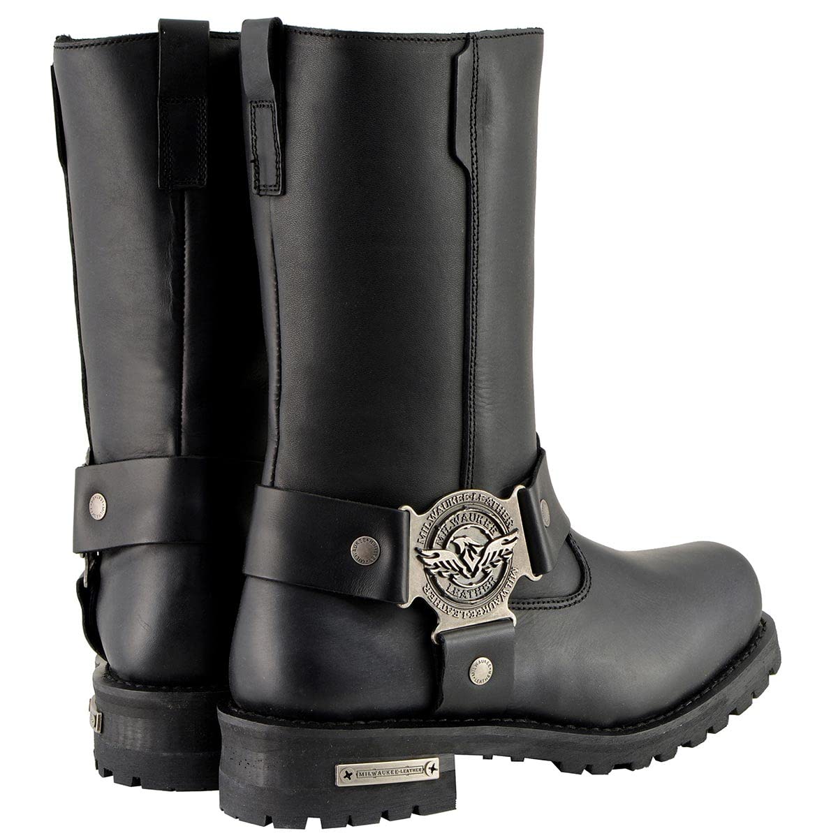 Milwaukee Men's Wide Harness Work Boots with Side Zipper - Black Size 15 - Durable Steel Toe Construction for Construction, Warehouse & Outdoor Work