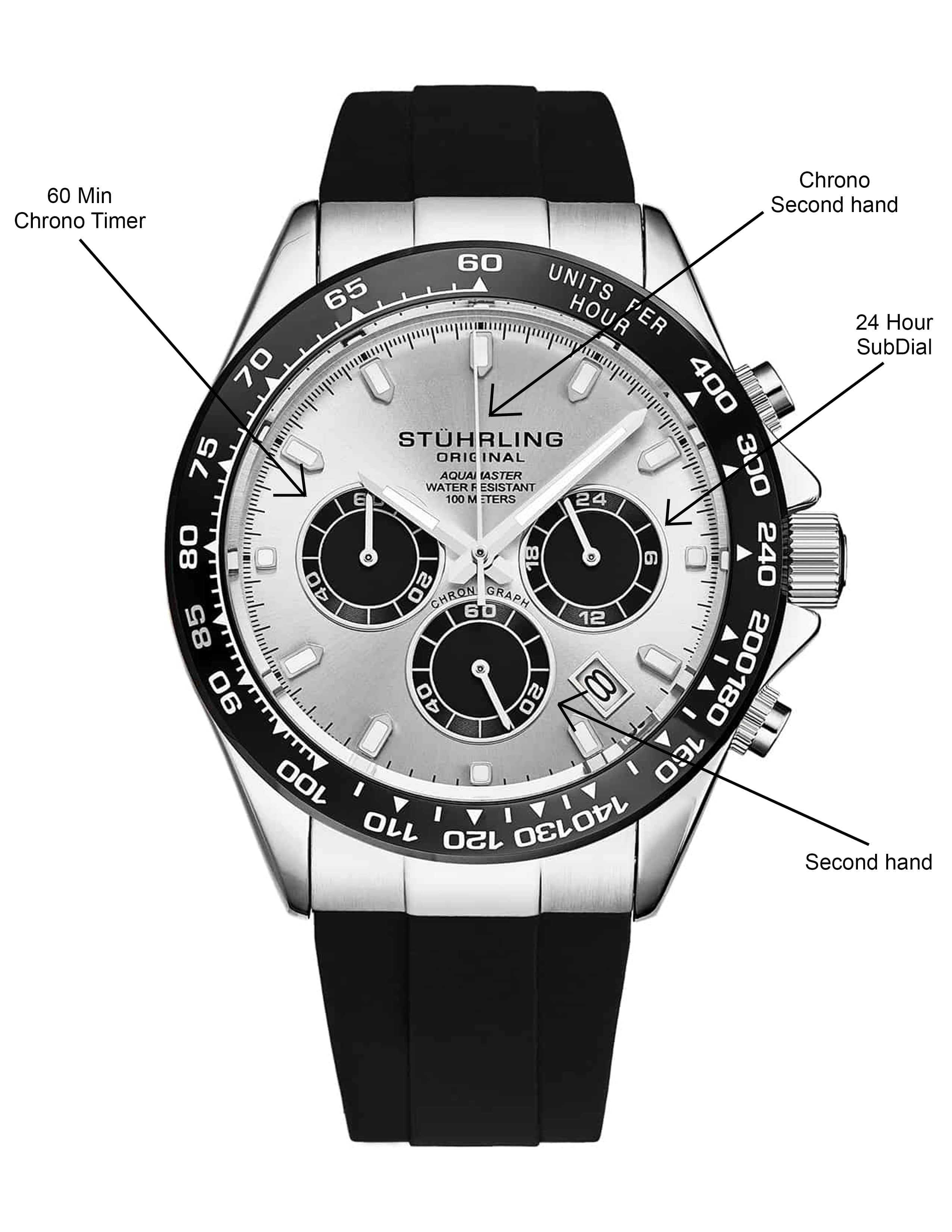 Aquamaster 4042 Quartz 42mm Men's Waterproof Chronograph Watch - Perfect for Diving, Swimming & Outdoor Sports