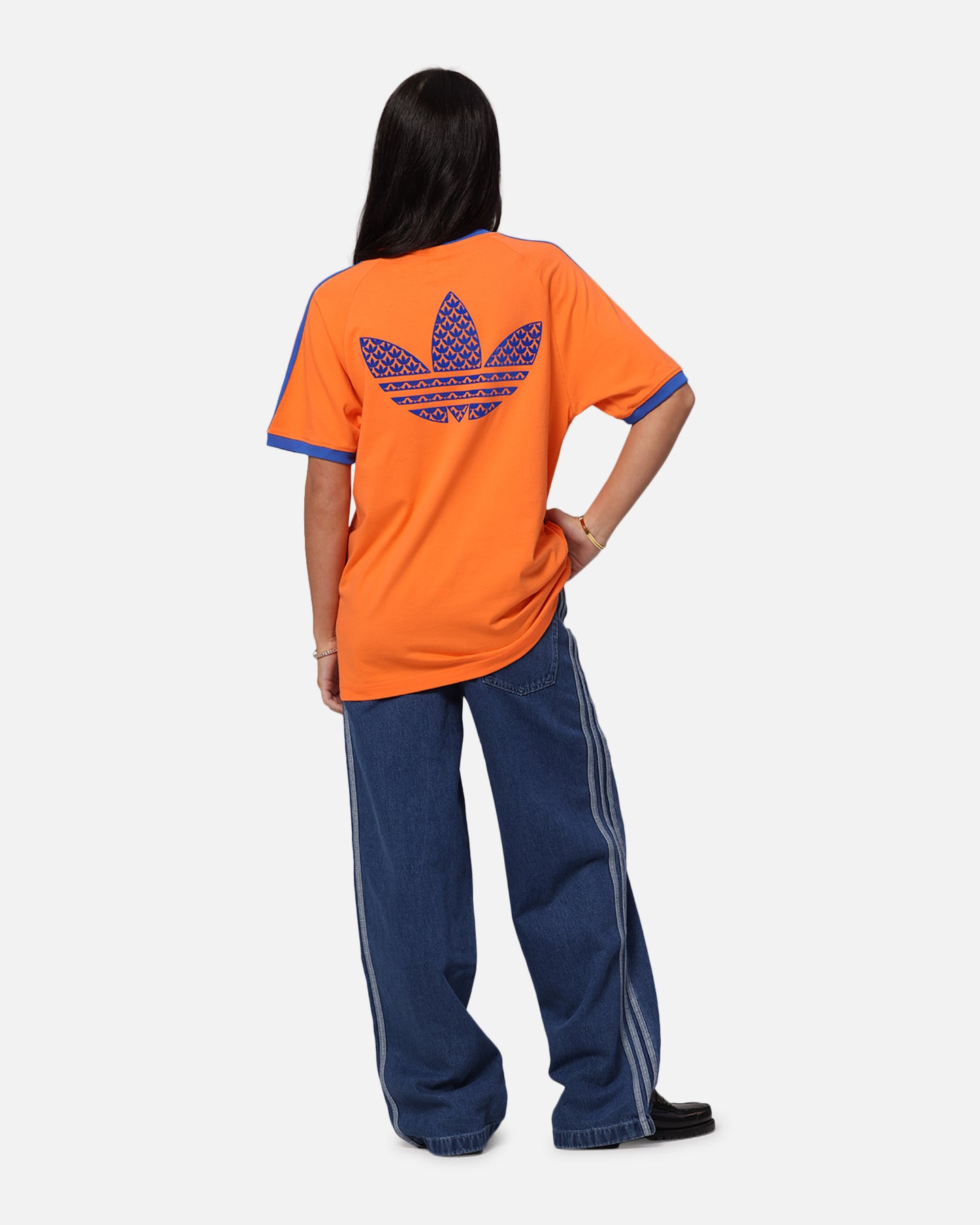 Adidas Monogram Cali T-Shirt for Women - Orange Cotton Casual Tee - Perfect for Gym, Running & Streetwear Fashion