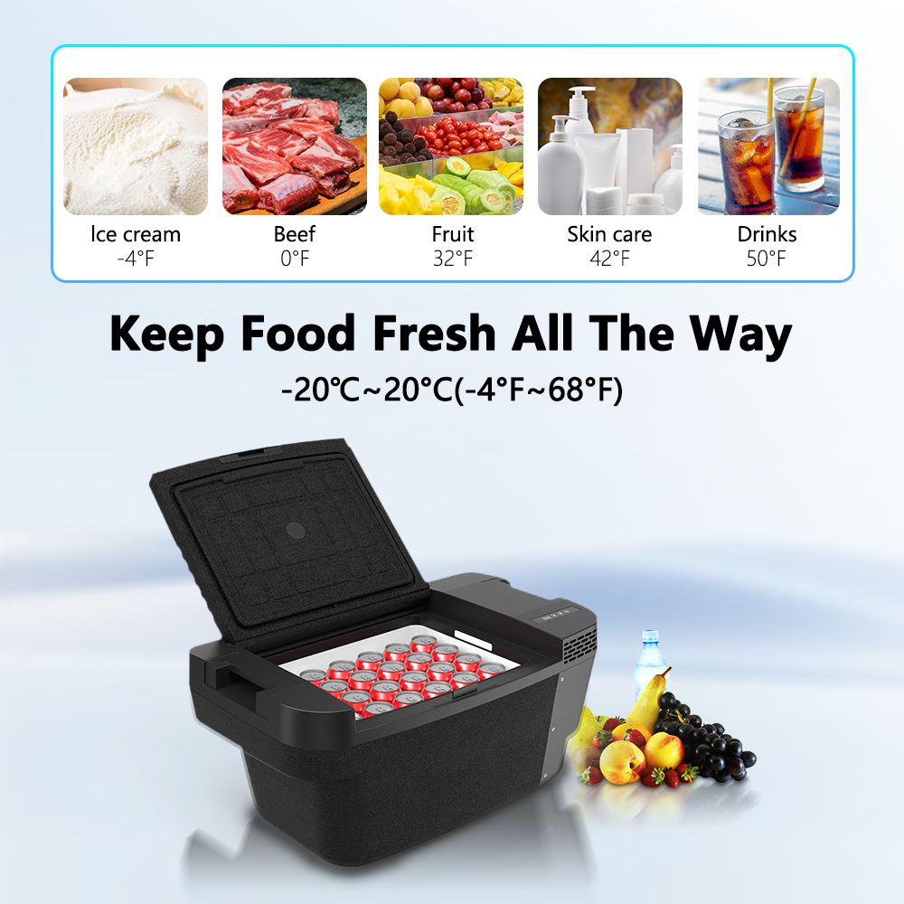 Alpicool TSL35 Portable Car Refrigerator for Tesla Model Y - 12V/24V DC & 110V AC, 35L Compact Freezer for Road Trips, Camping, and Outdoor Adventures