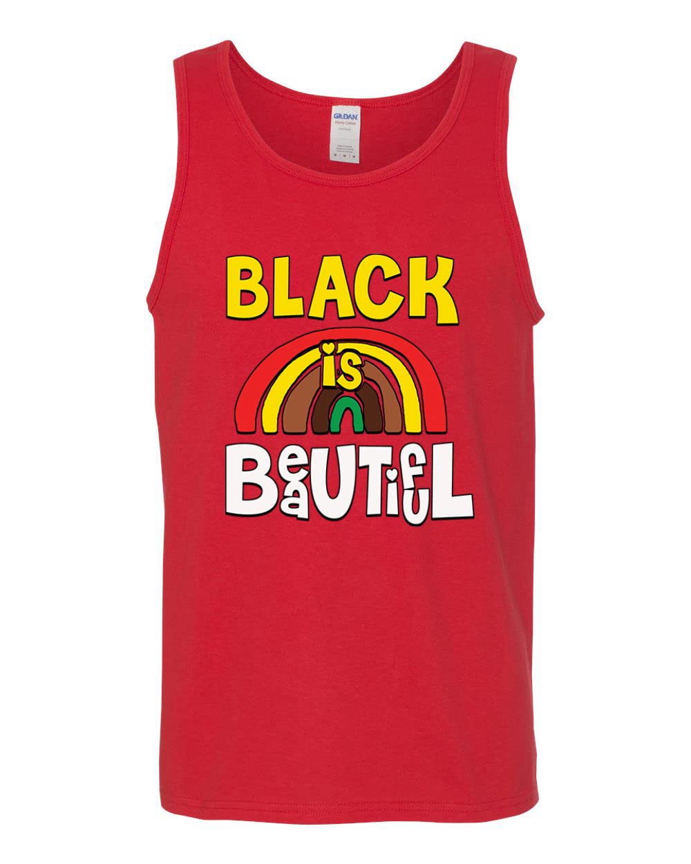 Wild Bobby Black is Beautiful Black Pride Men's Graphic Tank Top - Black Pride Apparel for Men - Casual Summer Muscle Tee for Streetwear & Social Events