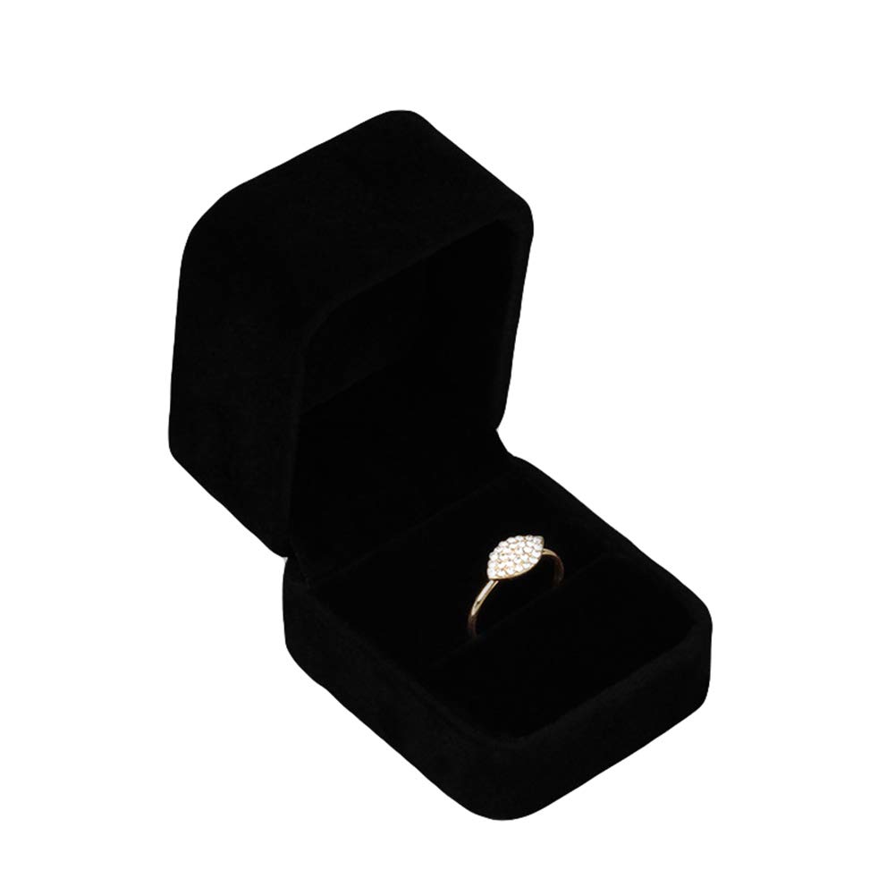 Velvet Jewelry Box for Rings Necklaces Bracelets - Elegant Black Gift Storage Display Case for Women | Perfect for Wedding, Birthday, Anniversary Gifts & Jewelry Organization