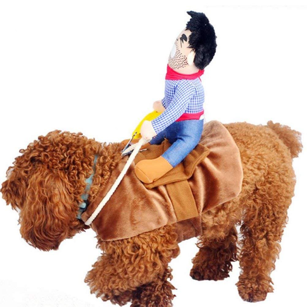 iSmartEn Cowboy Rider Dog Costume - Knight Style Pet Outfit with Hat for Halloween, Christmas & Cosplay (Small) - Perfect for Dress Up Parties & Photo Shoots
