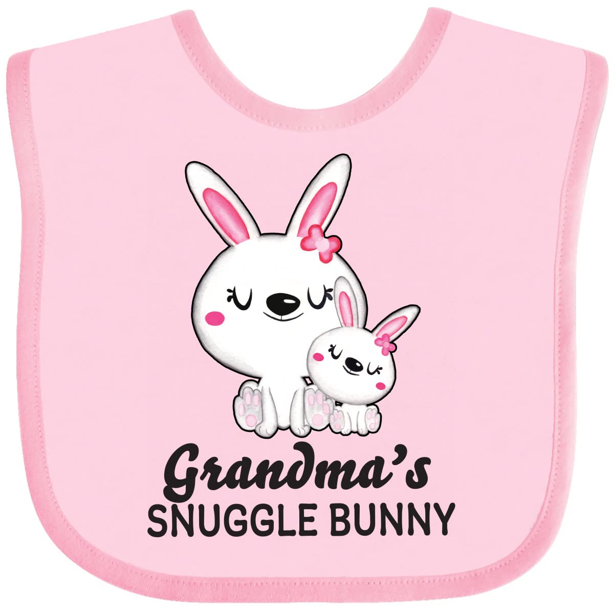 Inktastic Grandma's Snuggle Bunny Easter Baby Bib - Soft Cotton Drool Bib for Newborns & Infants - Perfect for Easter Gifts, Baby Showers & Holiday Photos