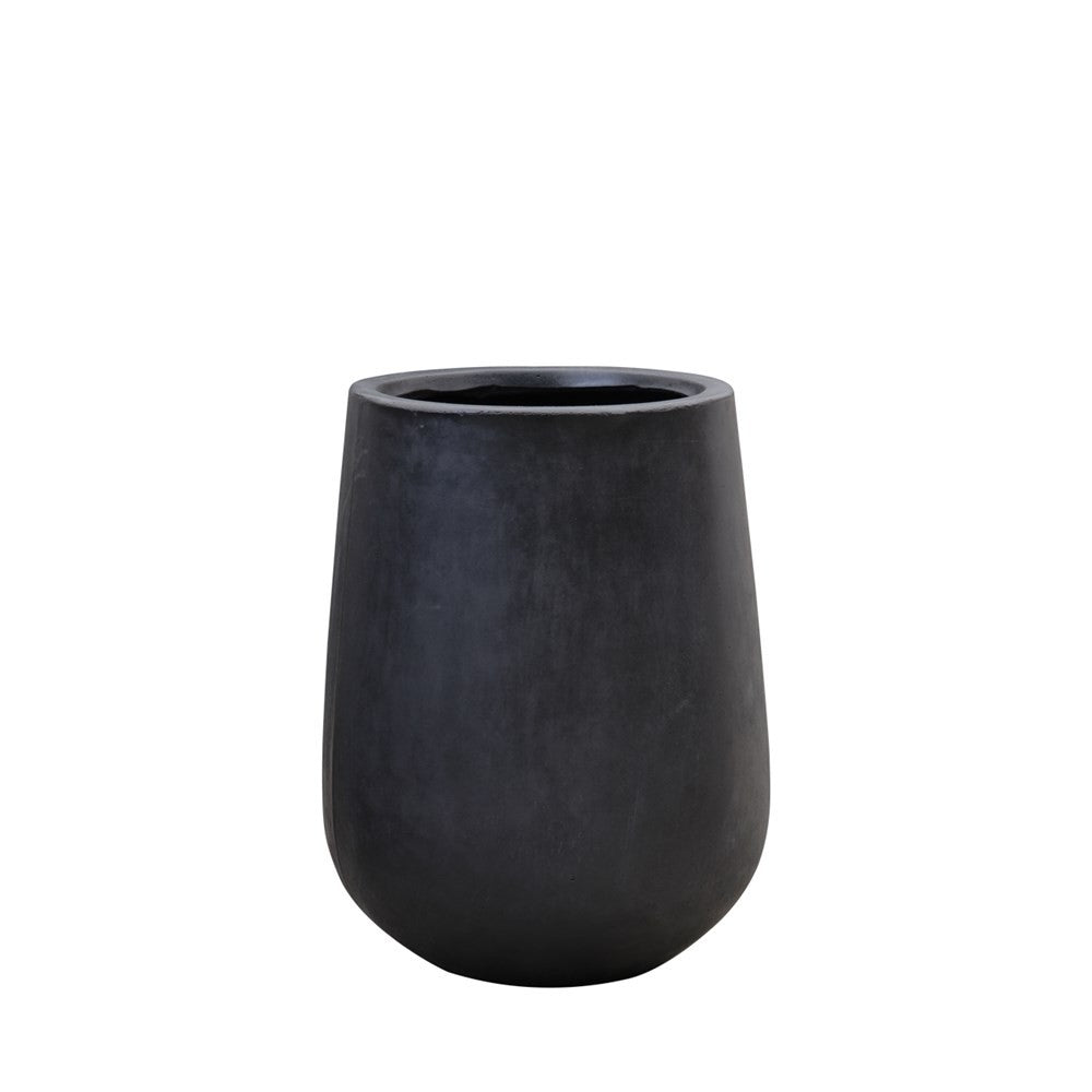 Karamea Black Outdoor Planter Pot - Small Ceramic Flower Pot for Patio, Garden, Balcony Decor | Perfect for Succulents, Herbs & Small Plants