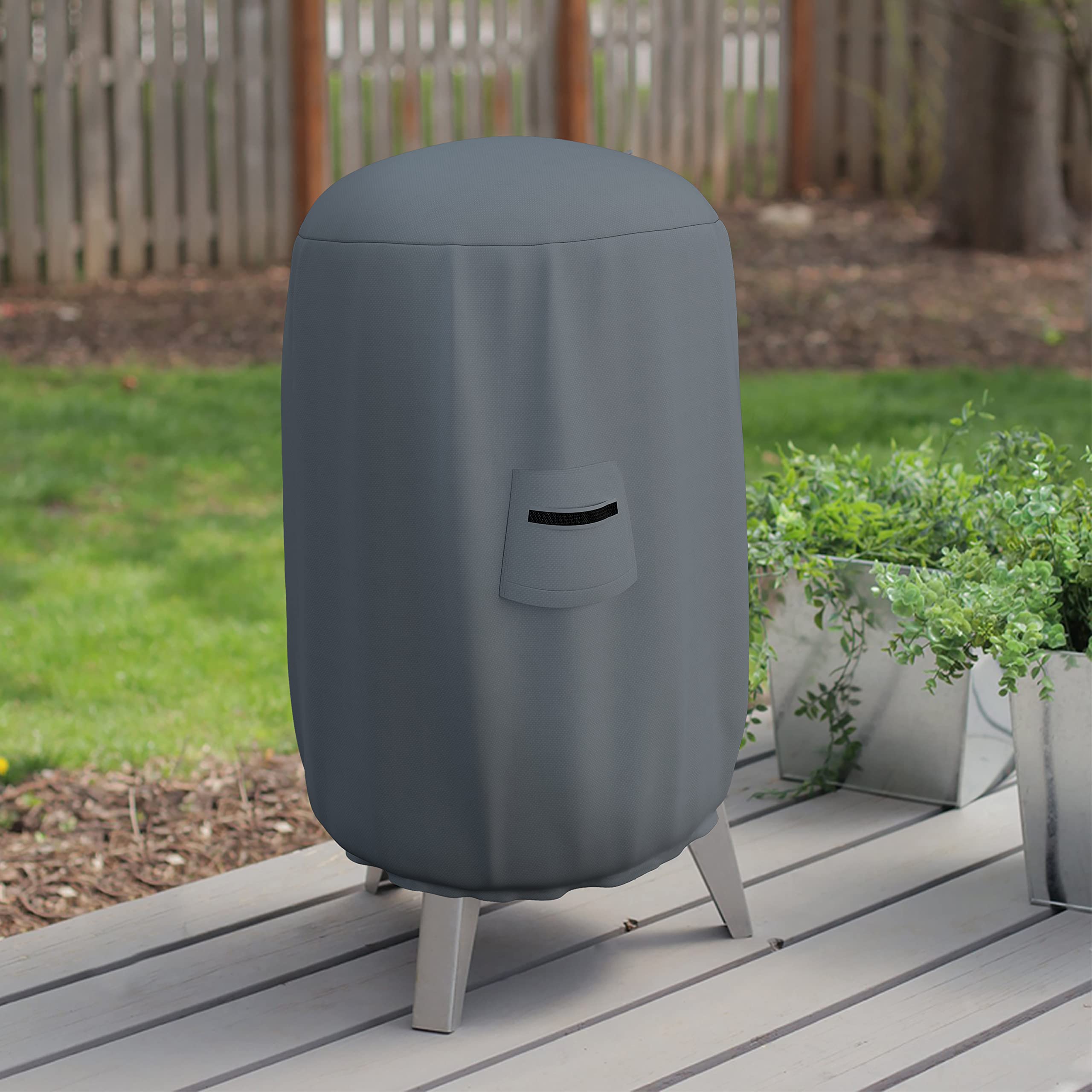 Premium 12 Oz Waterproof BBQ Smoker Cover - UV & Weather Resistant for Dome, Bullet, Barrel, Kettle & Drum Grills (39