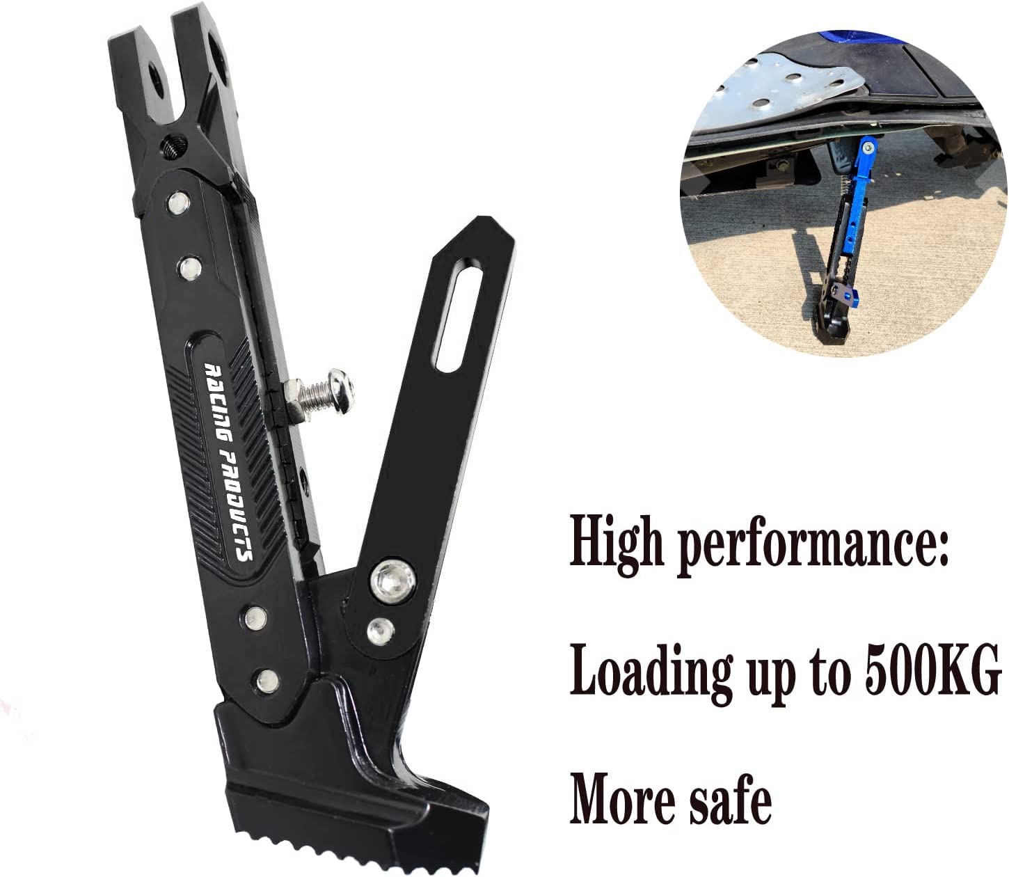 Universal Motorcycle Kickstand - CNC Aluminum Alloy Adjustable Side Stand for Scooters, Pit Bikes & Motocross | Durable Foot Support for Parking & Maintenance